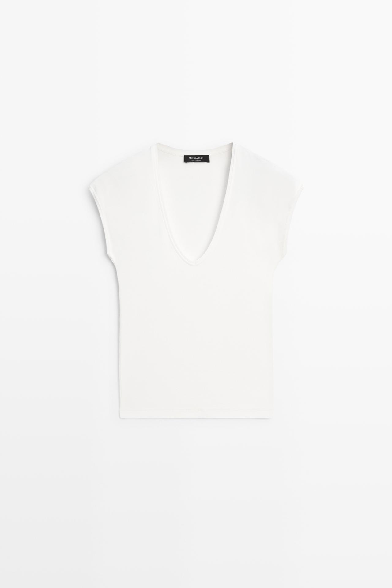 V-neck T-shirt — Off white