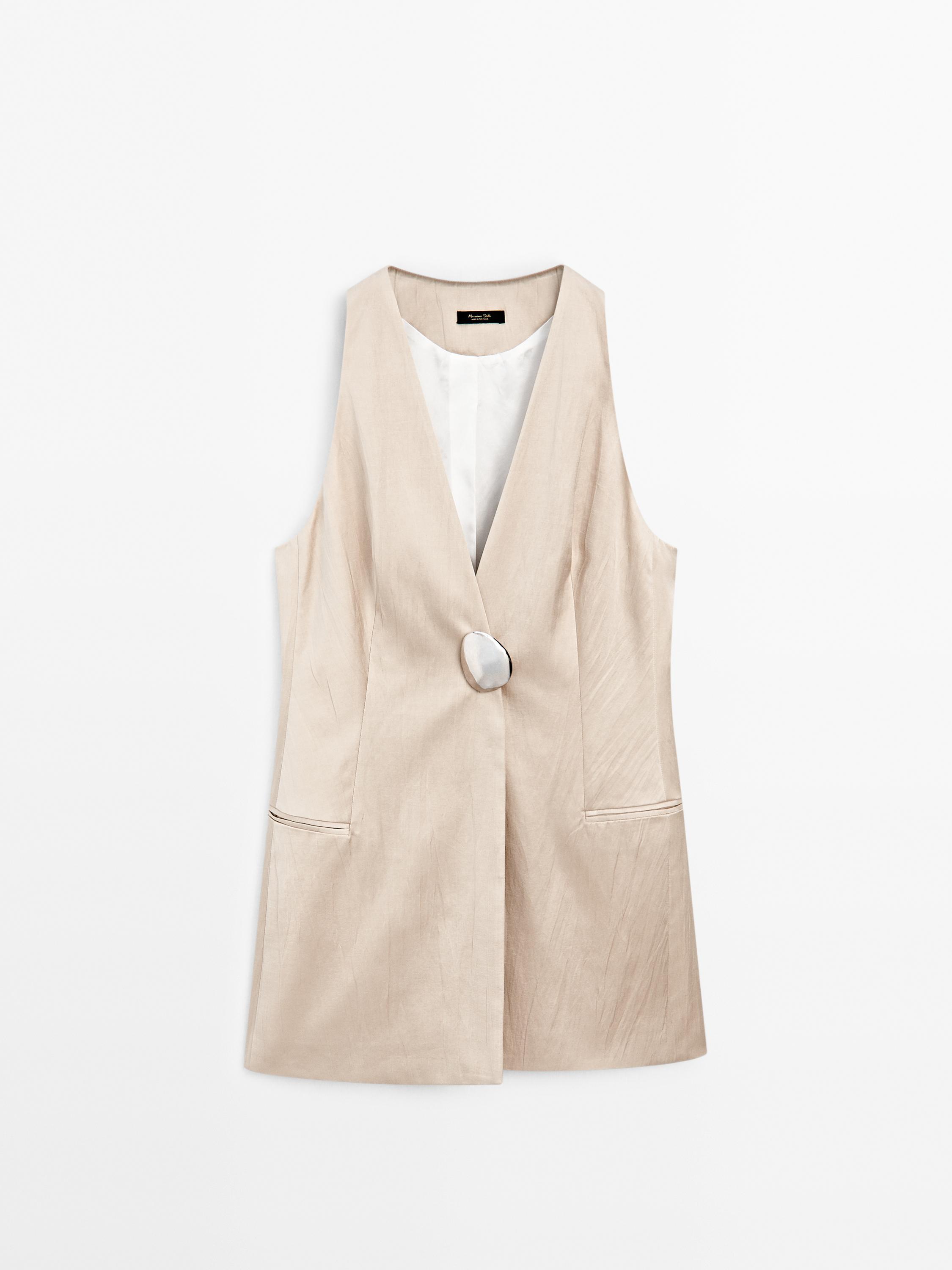 Fitted waistcoat with rhinestone buttons