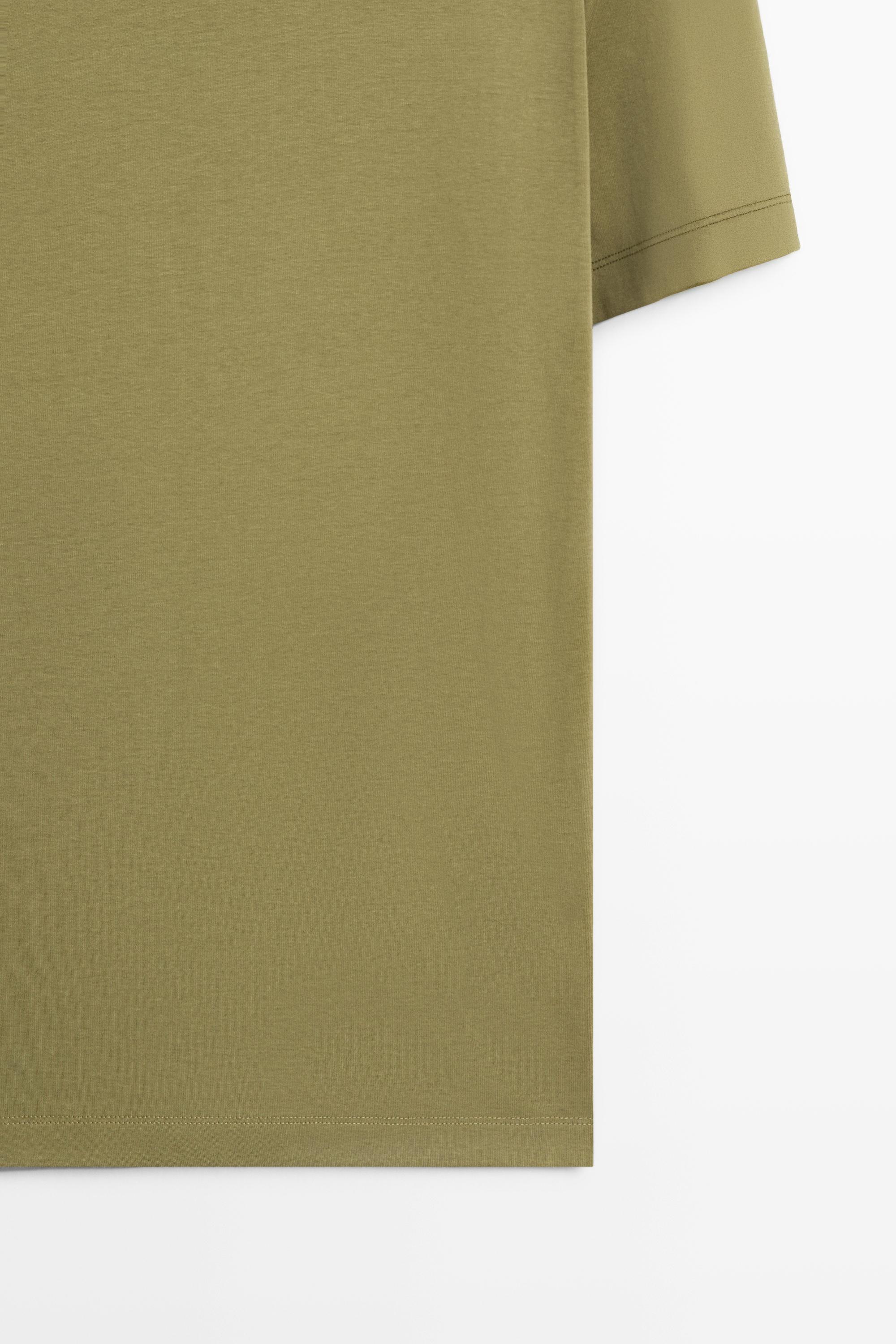 100% cotton layered collar T-shirt — GREEN