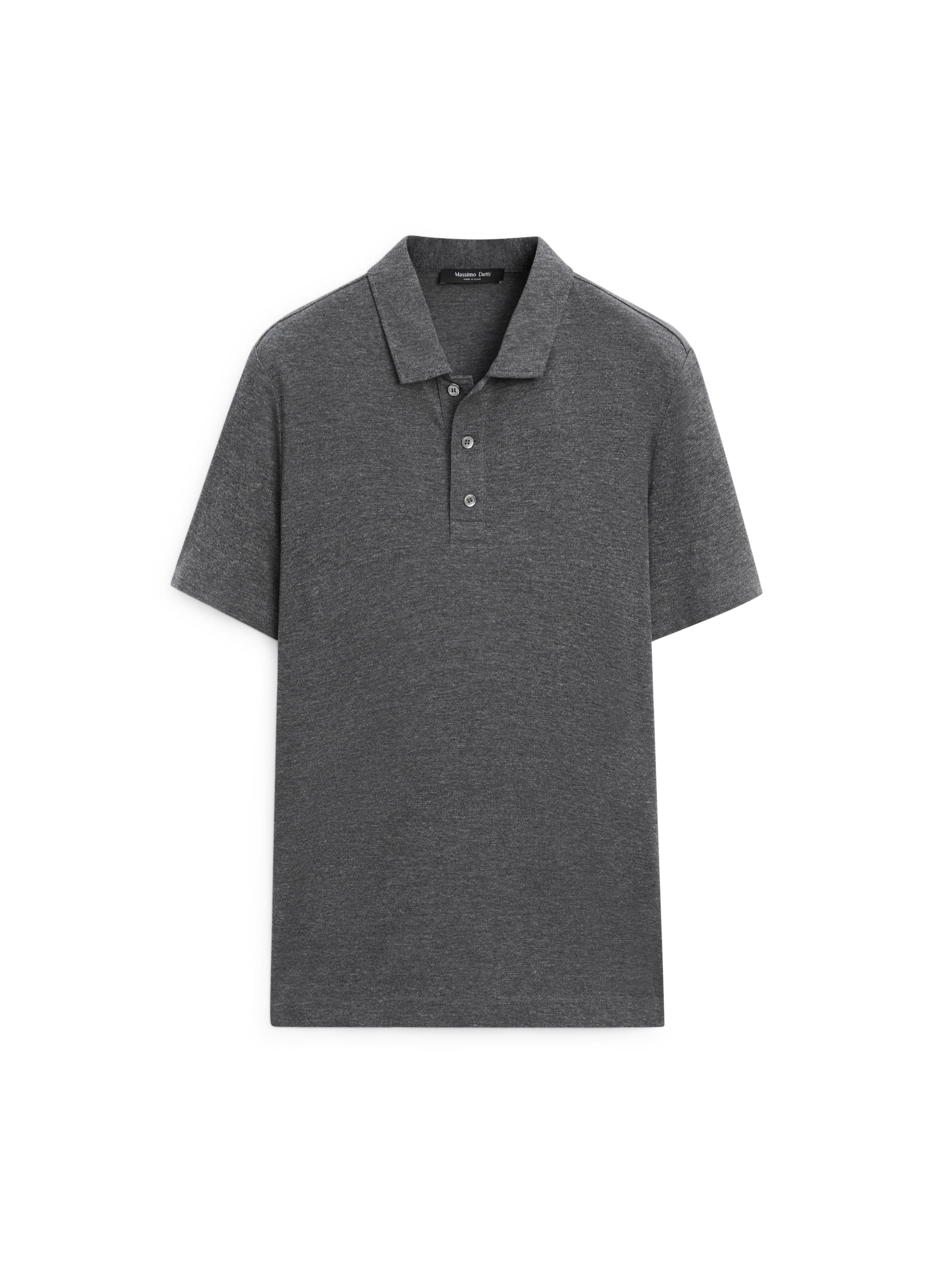 Short sleeve cotton polo shirt — ANTHRACITE GREY