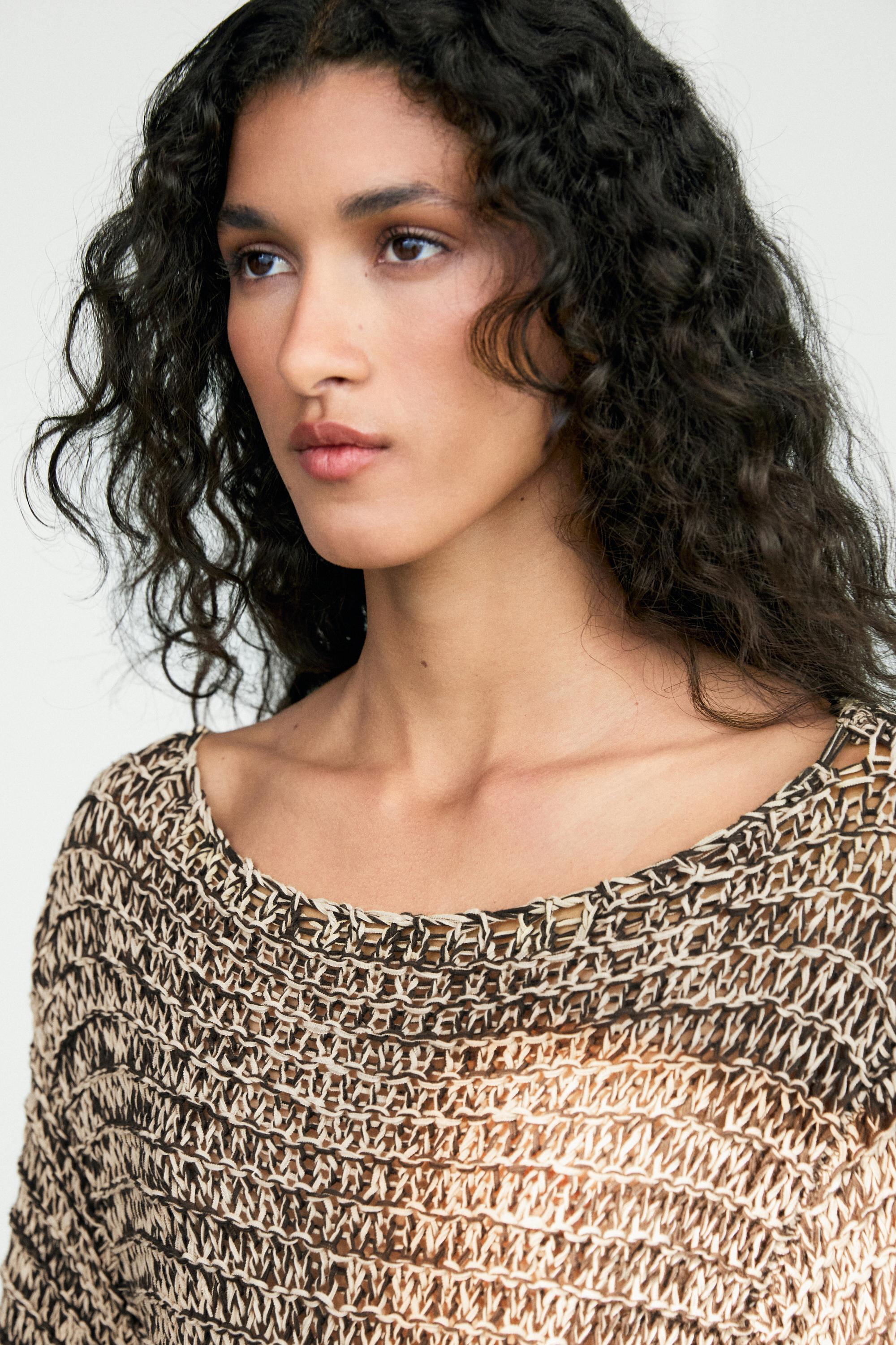 Marled knit sweater — SAND
