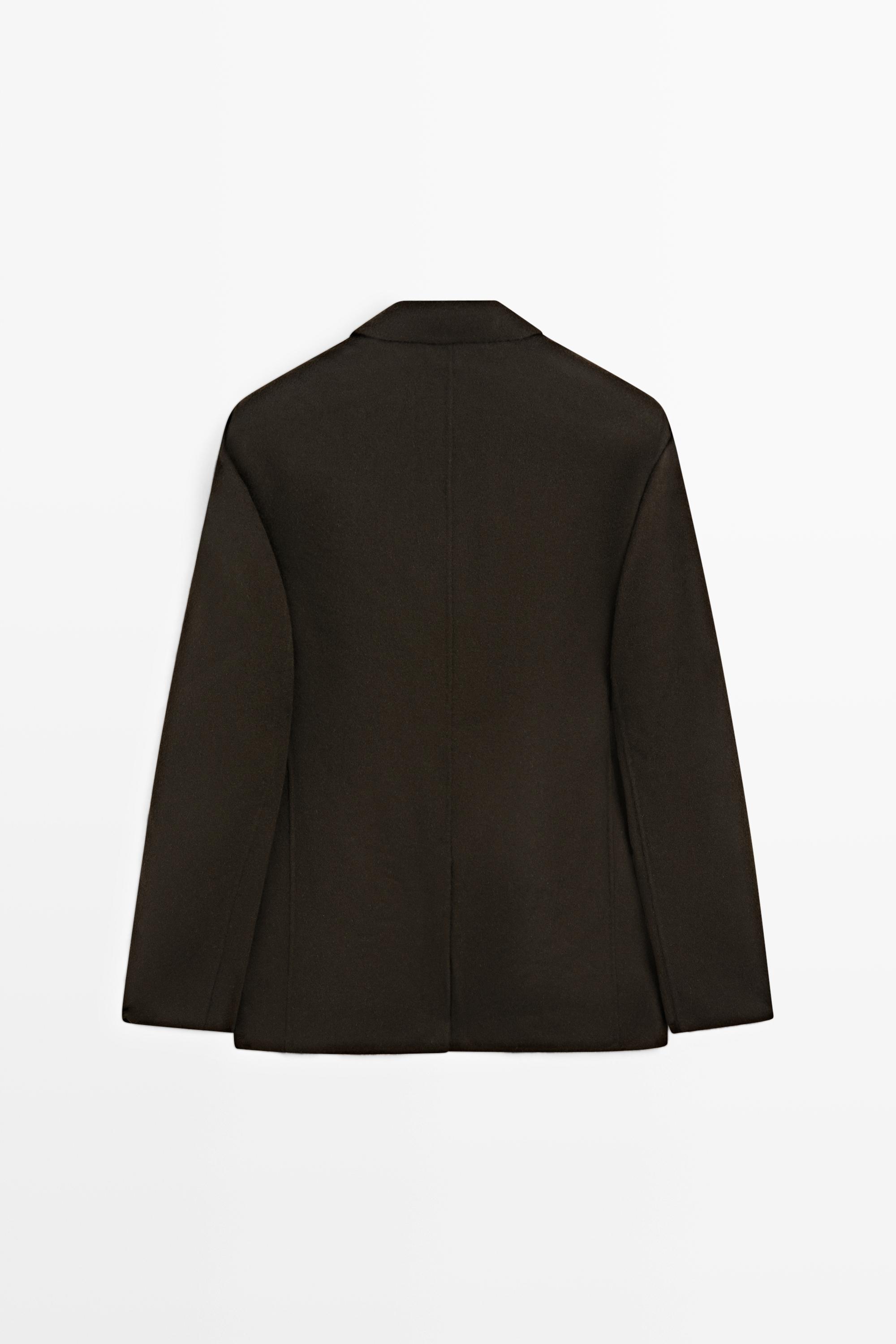 Double-layer wool blend blazer — Chocolate