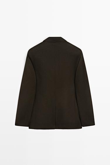 Double-layer wool blend blazer — Chocolate 6