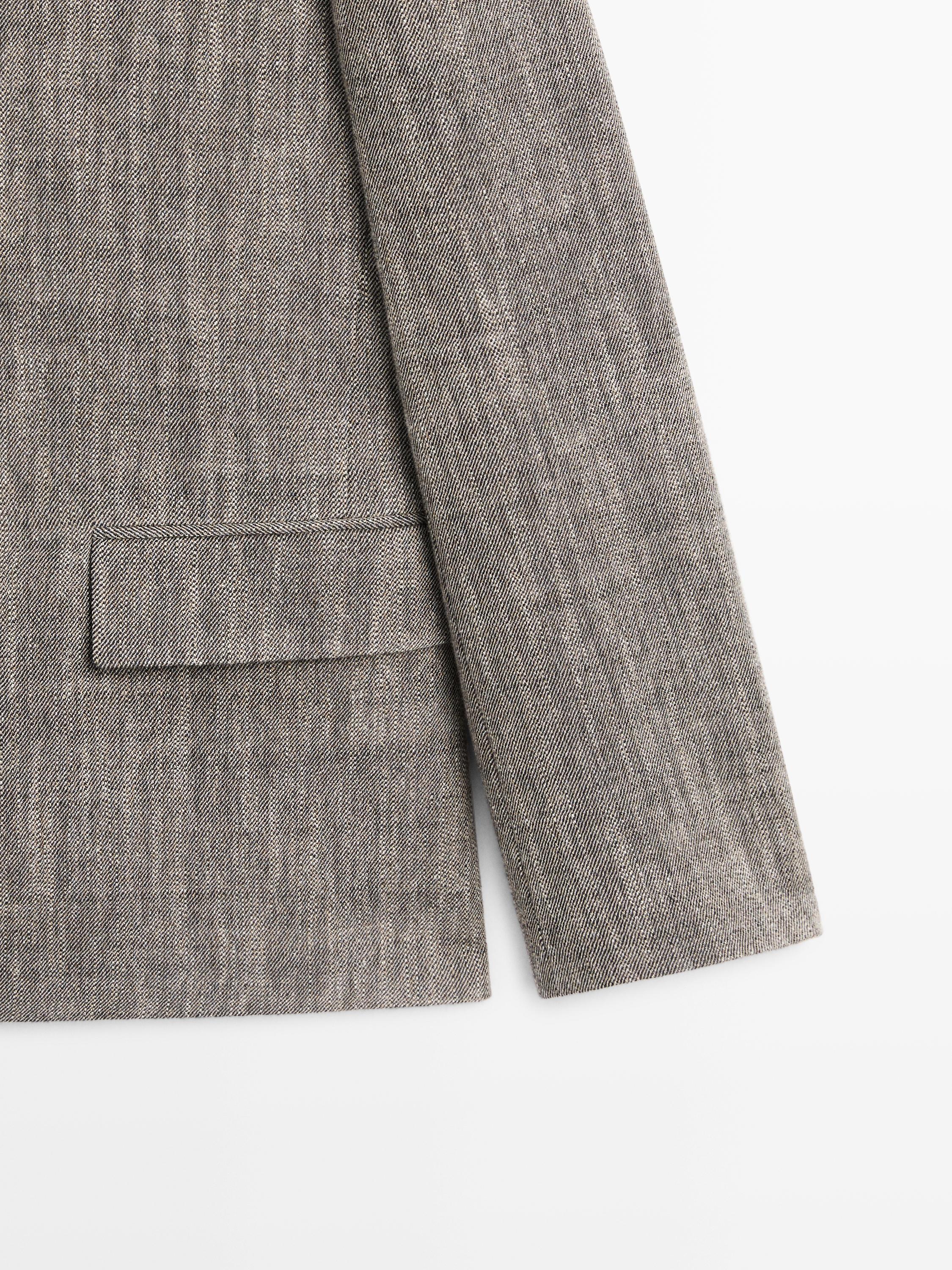 Flecked wool blend blazer — GREY