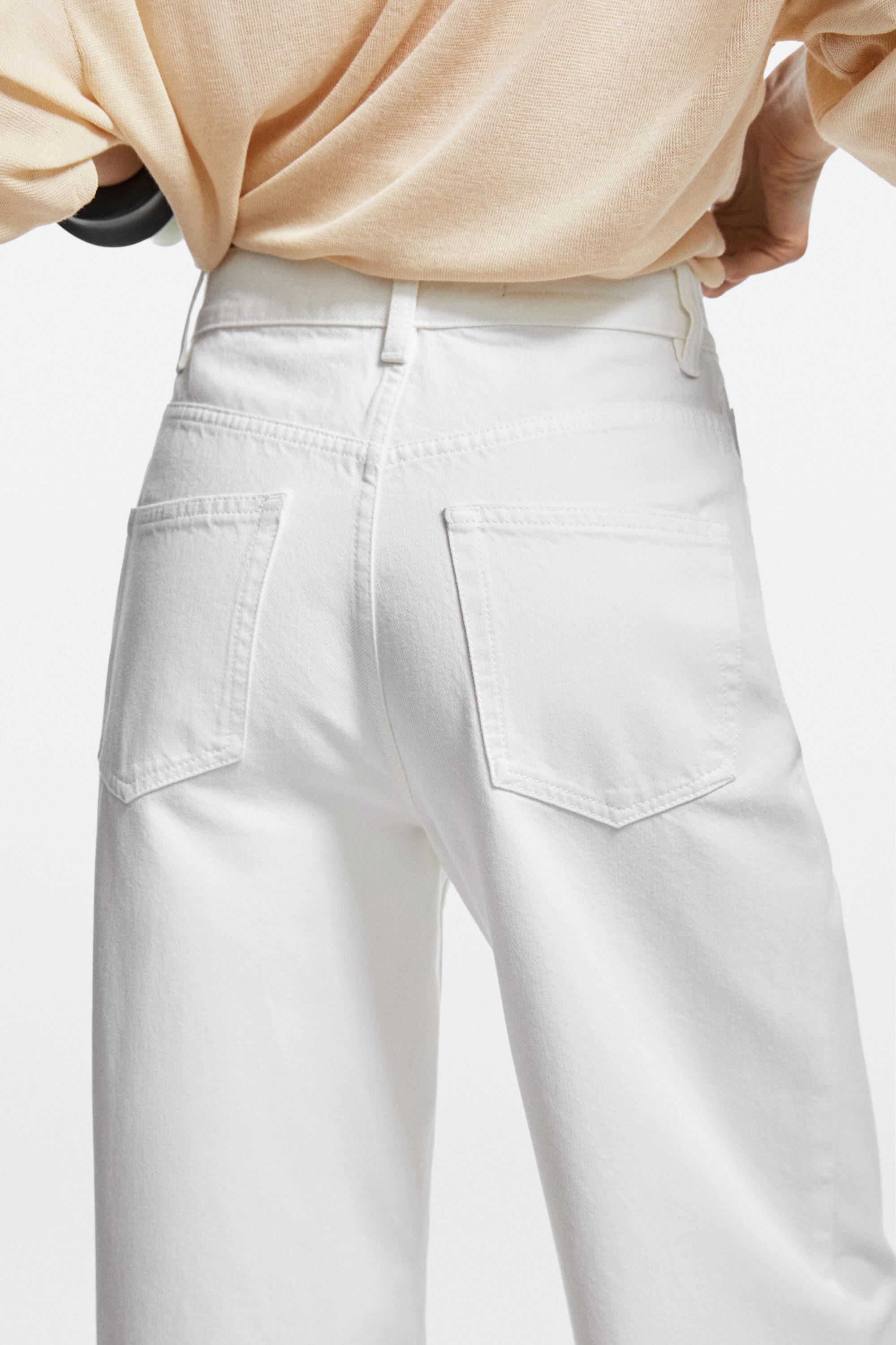 High-waist wide-leg jeans — Off white