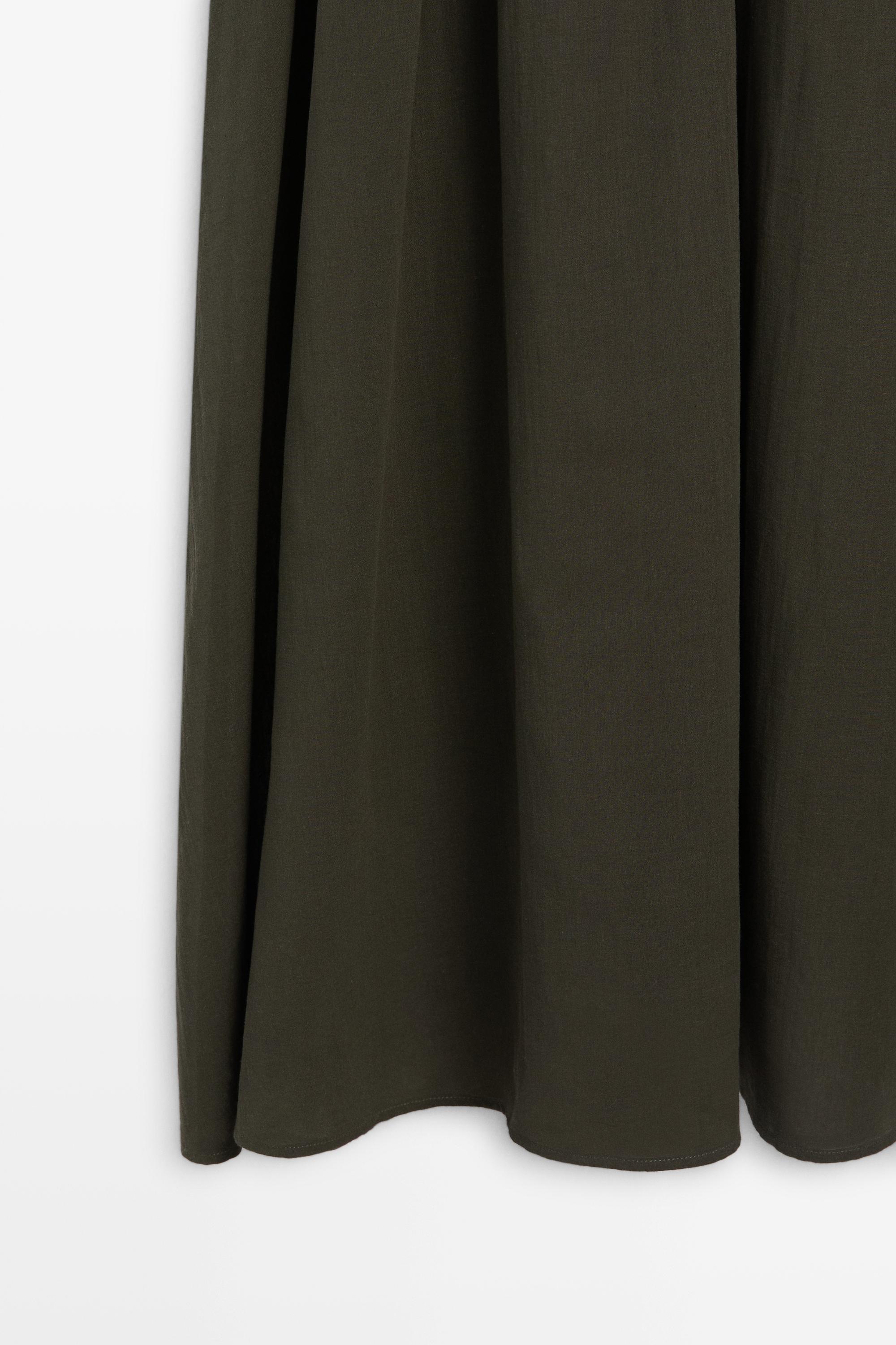 Combined midi dress — GREEN