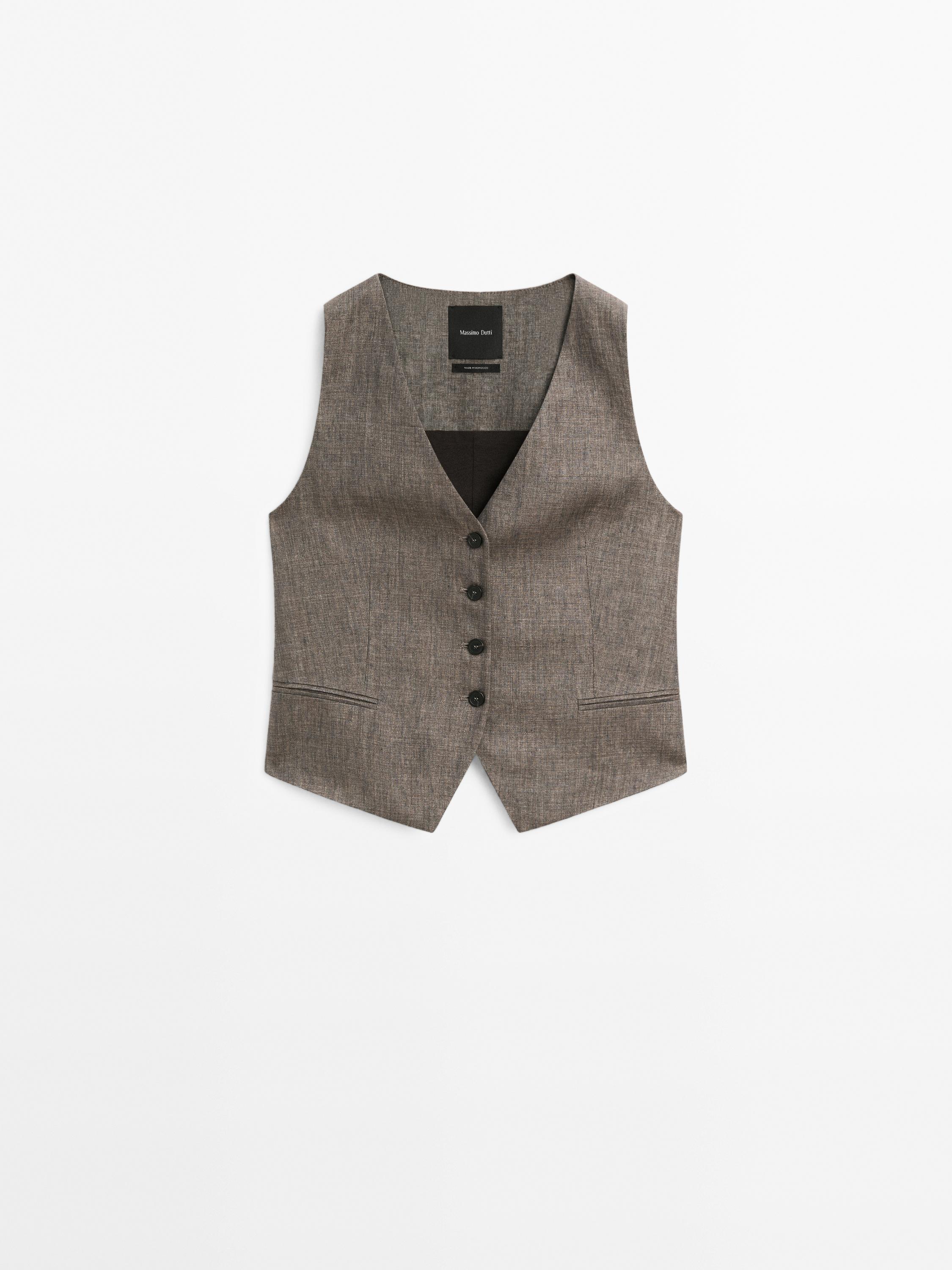 100% linen tailored waistcoat