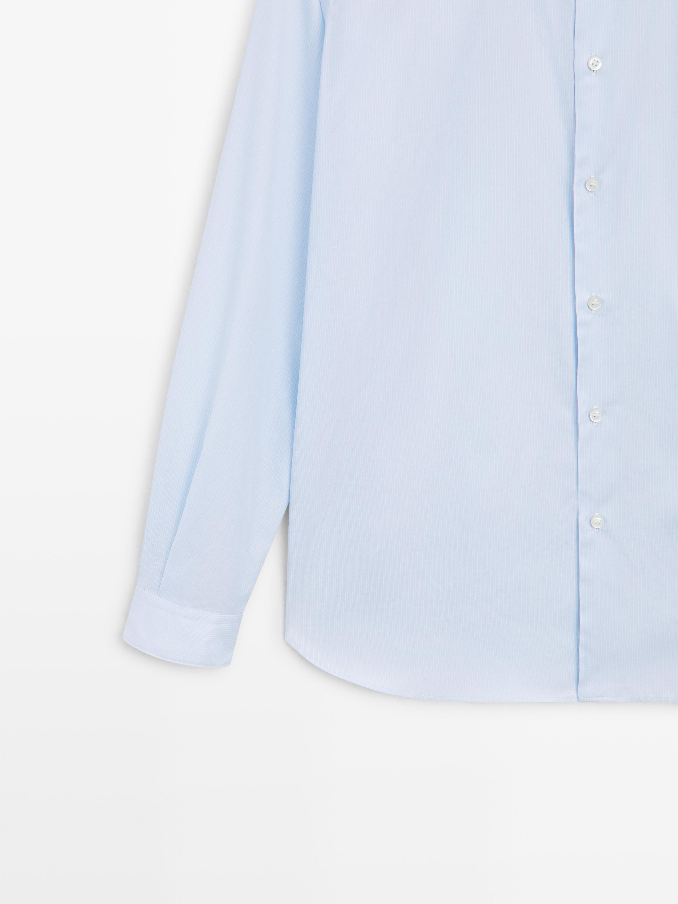 Slim fit 100% cotton shirt — SKY BLUE