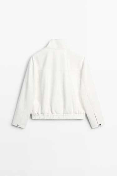 Nappa leather bomber jacket — WHITE 7