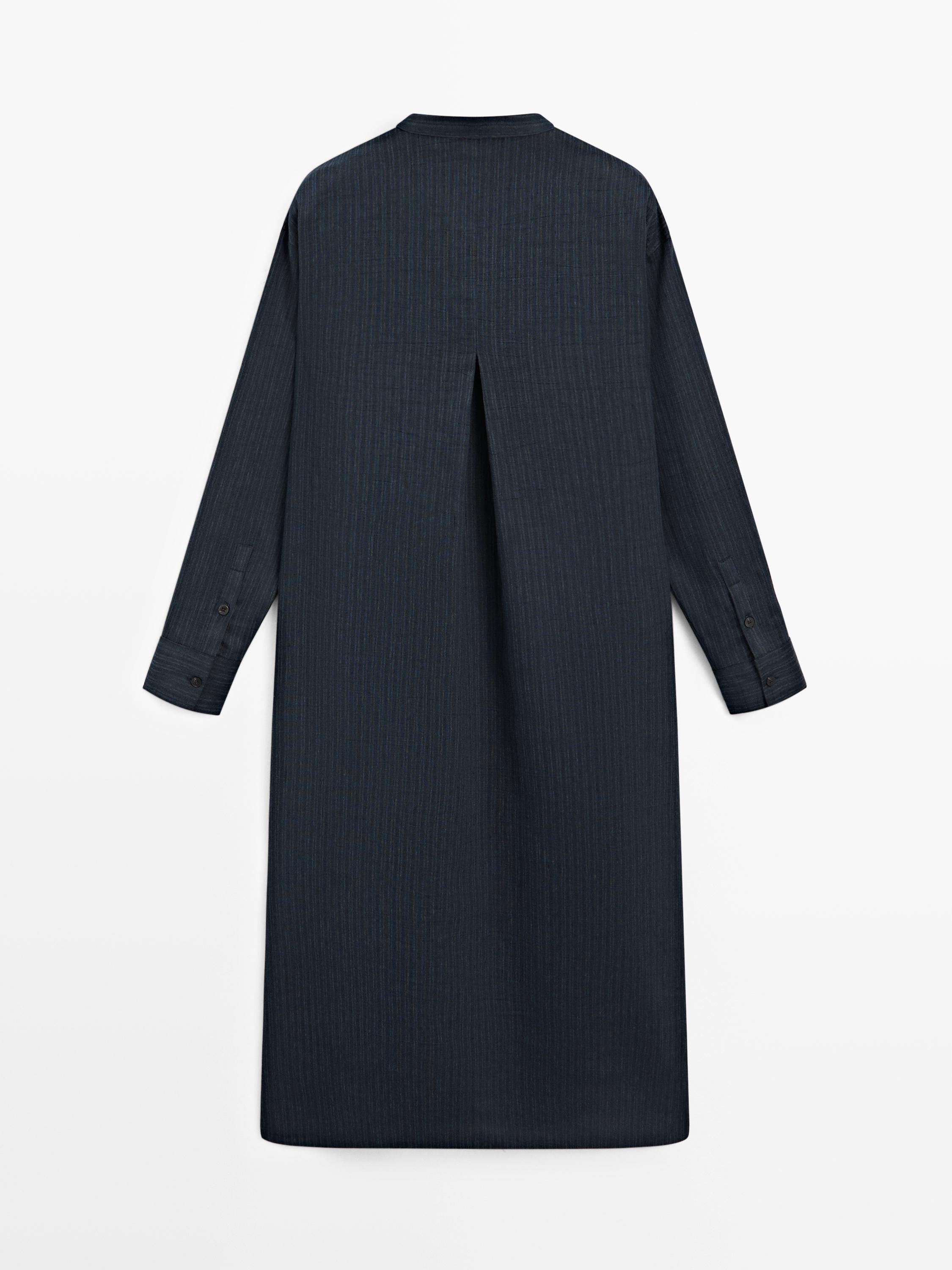 Flowing midi shirt dress