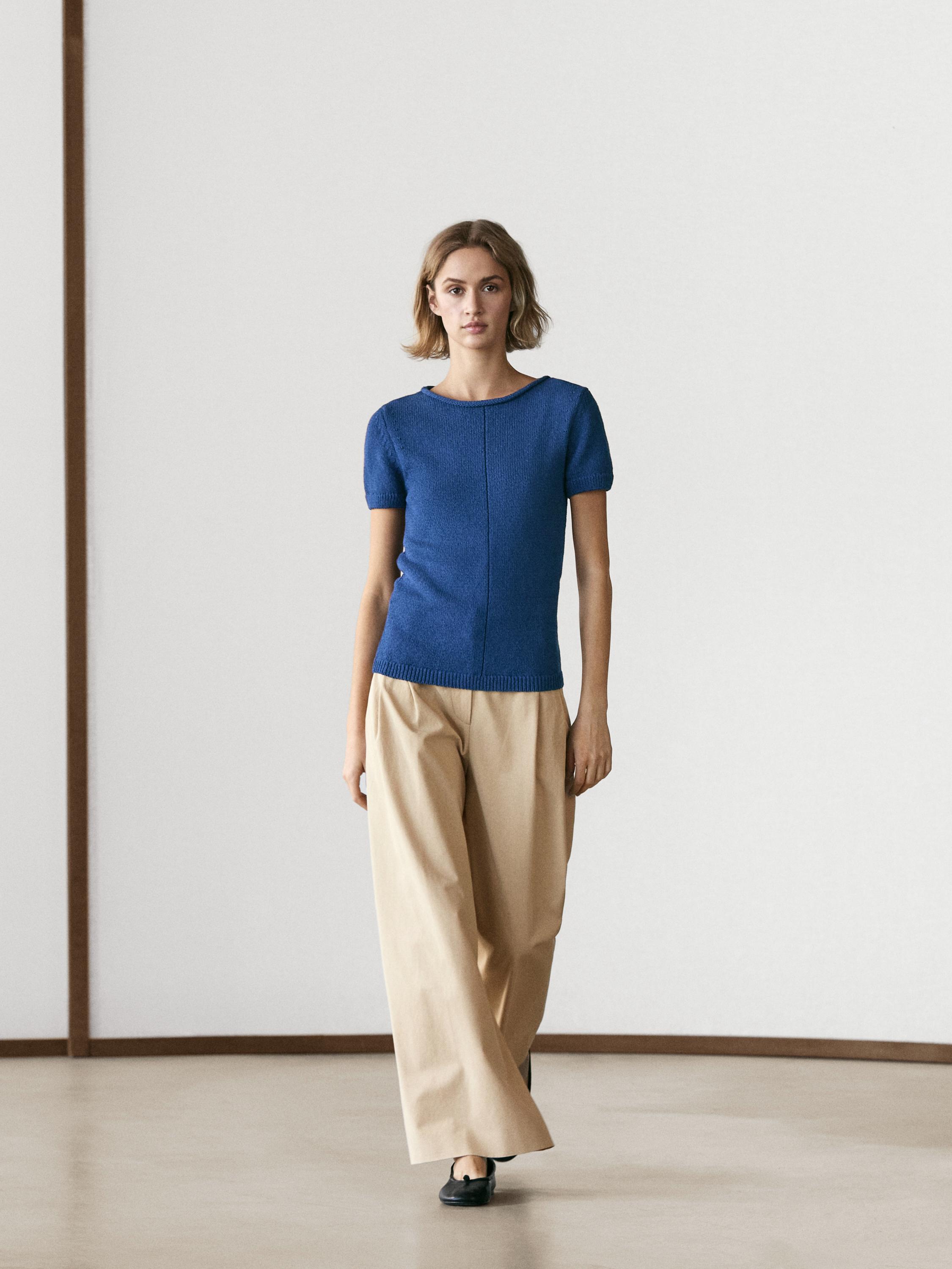 Flowy cropped pants — SAND