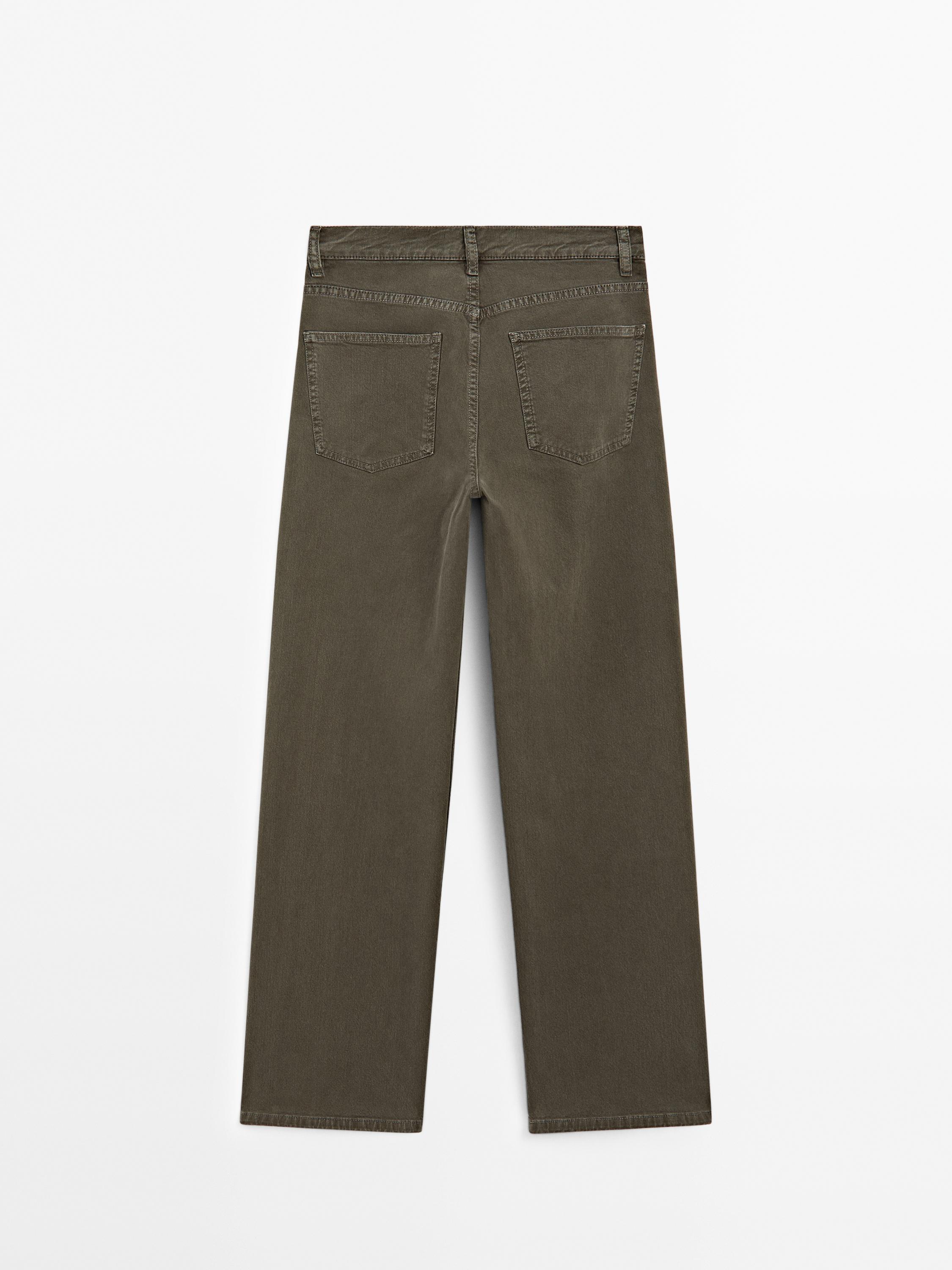 Mid-rise straight-leg jeans