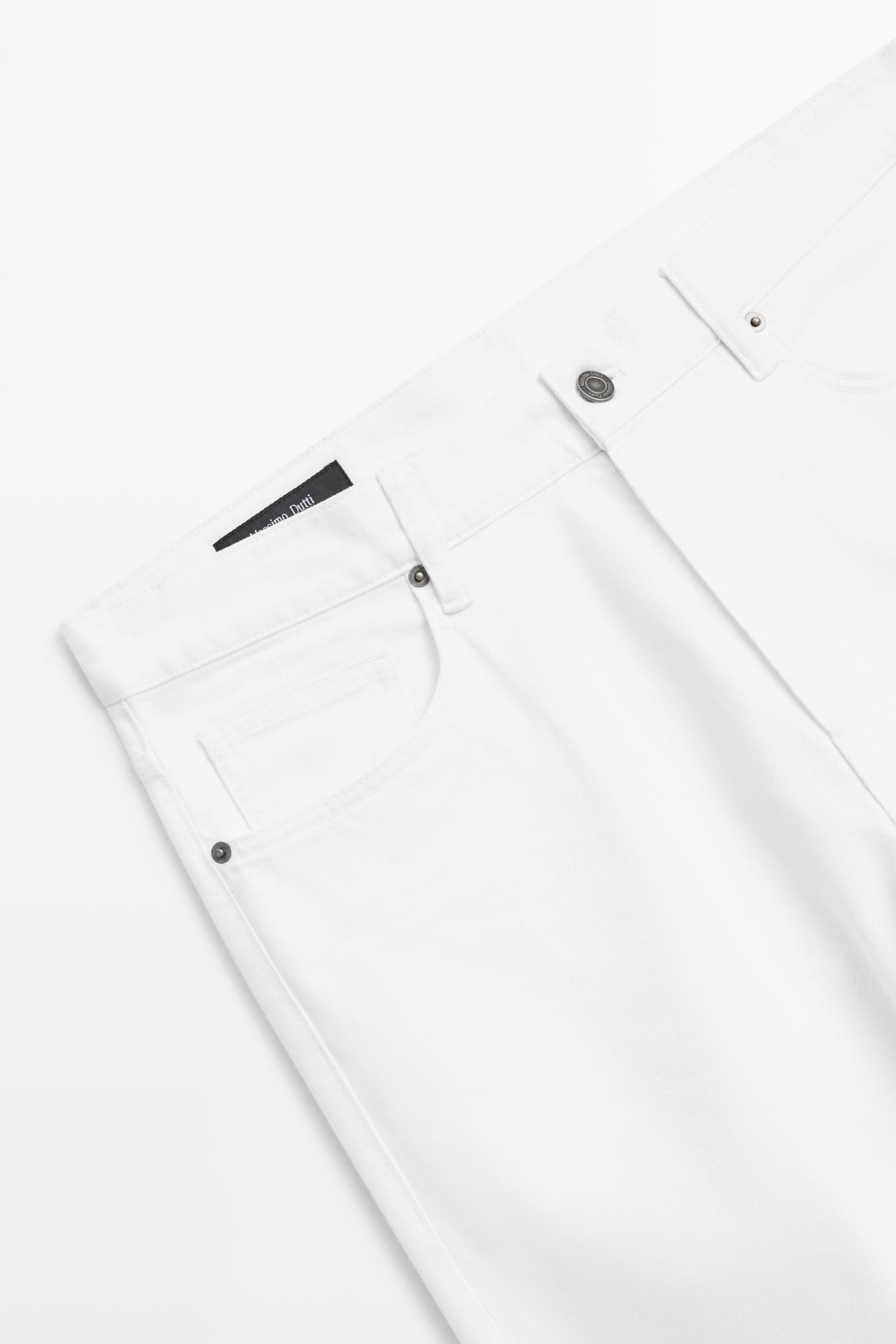 Straight-leg denim-effect pants — WHITE