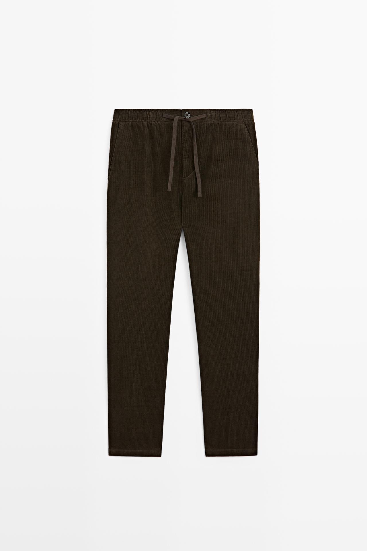 Corduroy jogger fit pants — GREEN