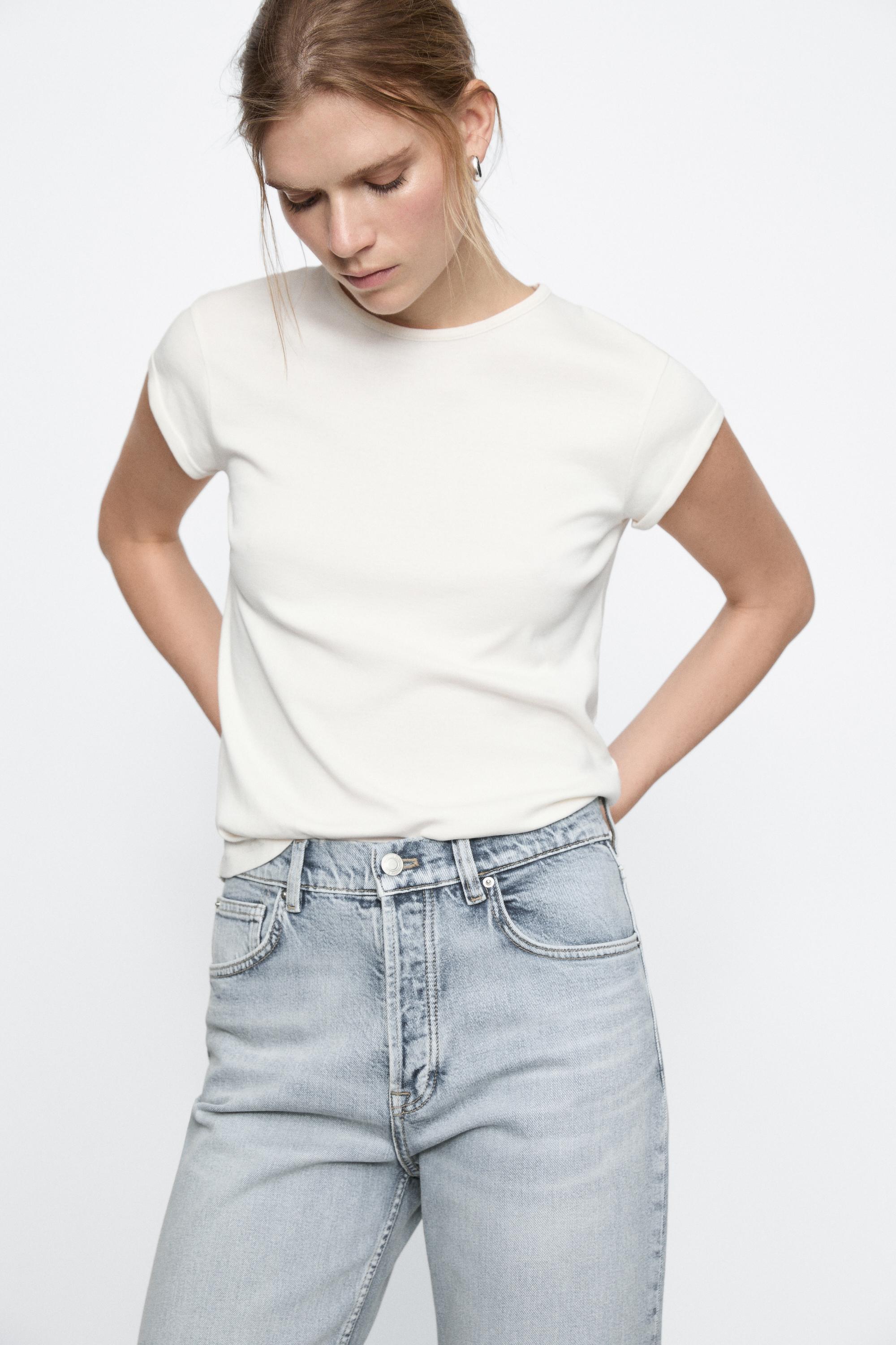 Jeans de cintura média straight