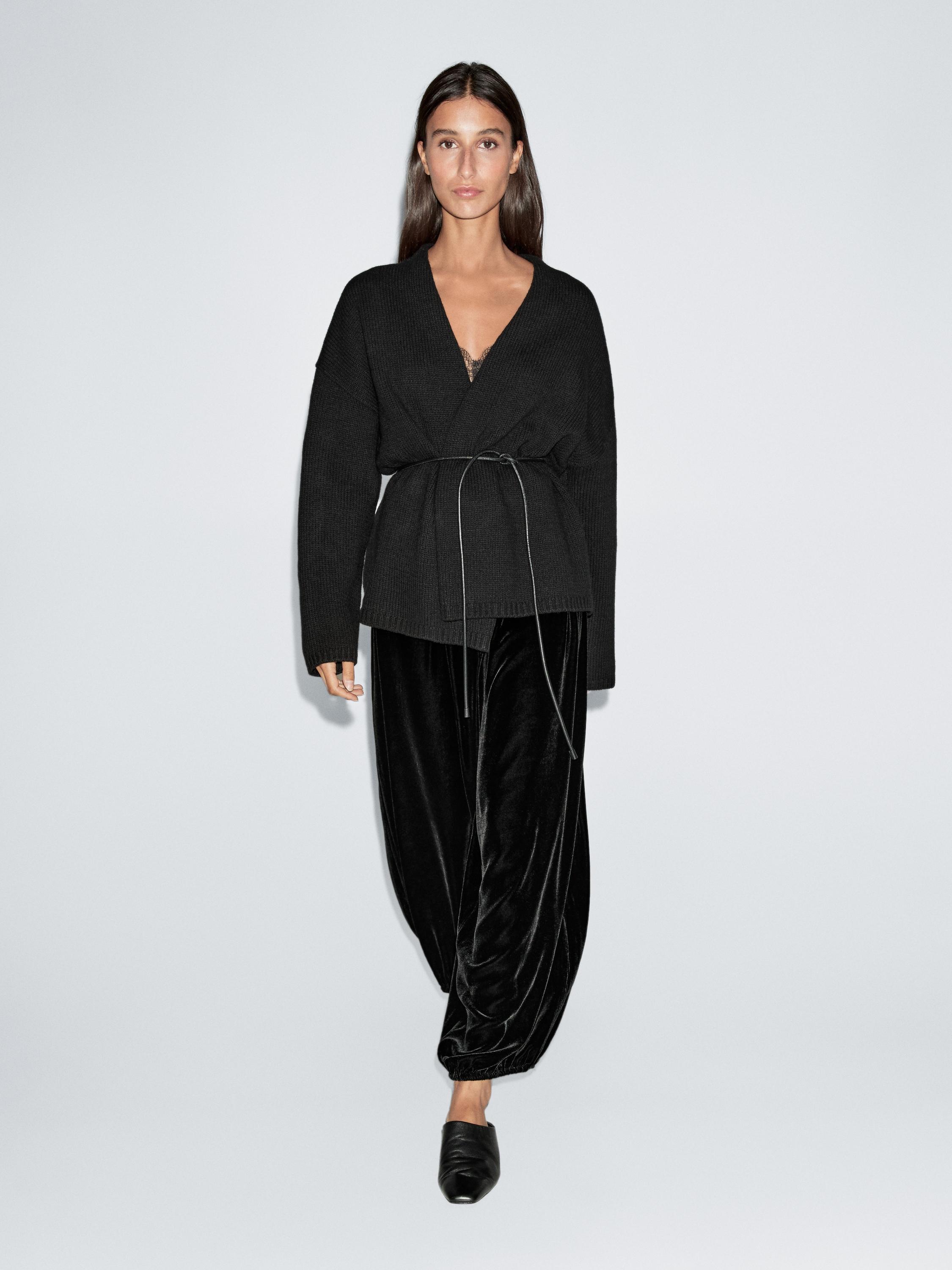 Velvet sarouel trousers
