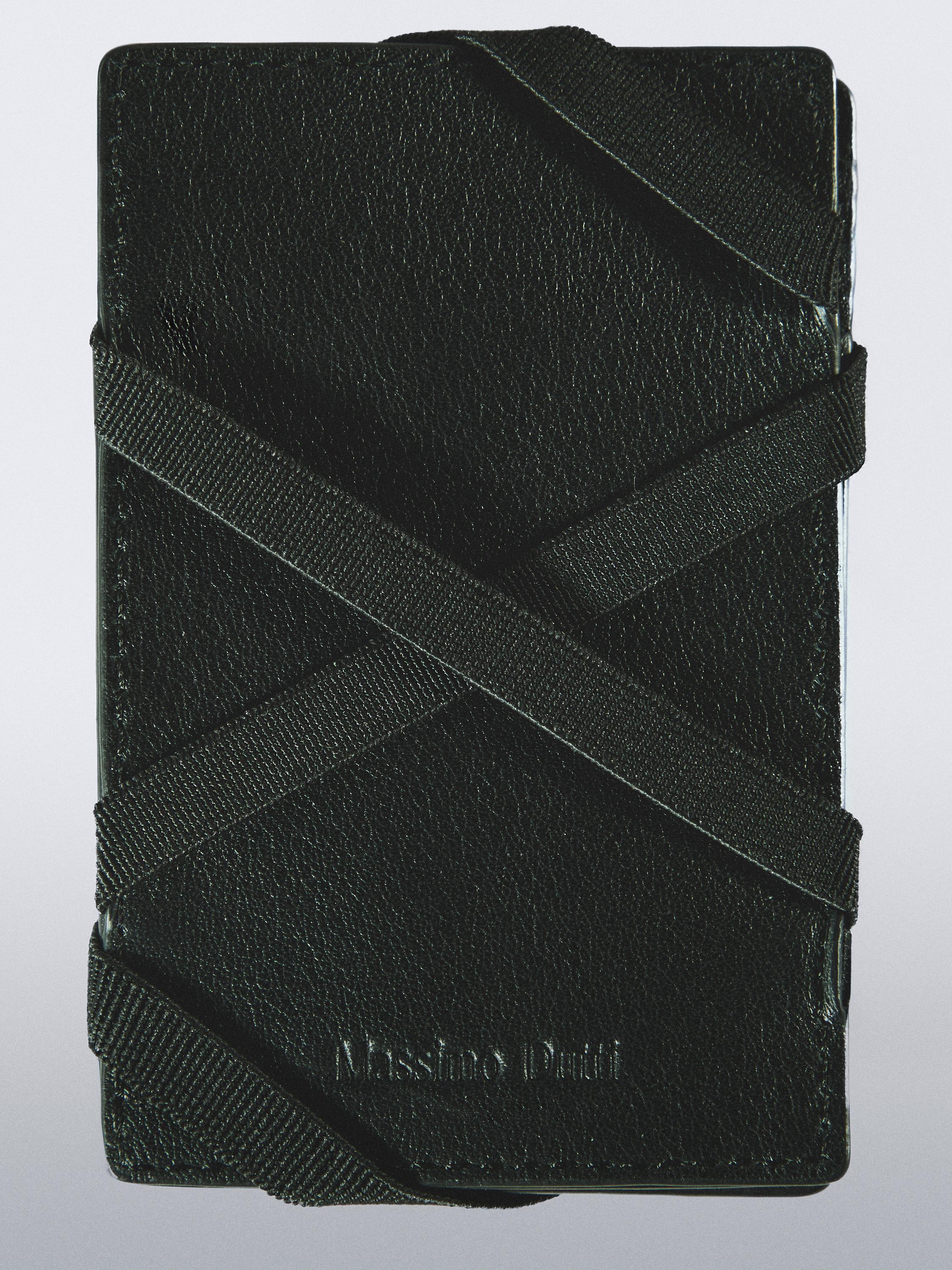 Nappa leather "magic" vertical wallet — BLACK
