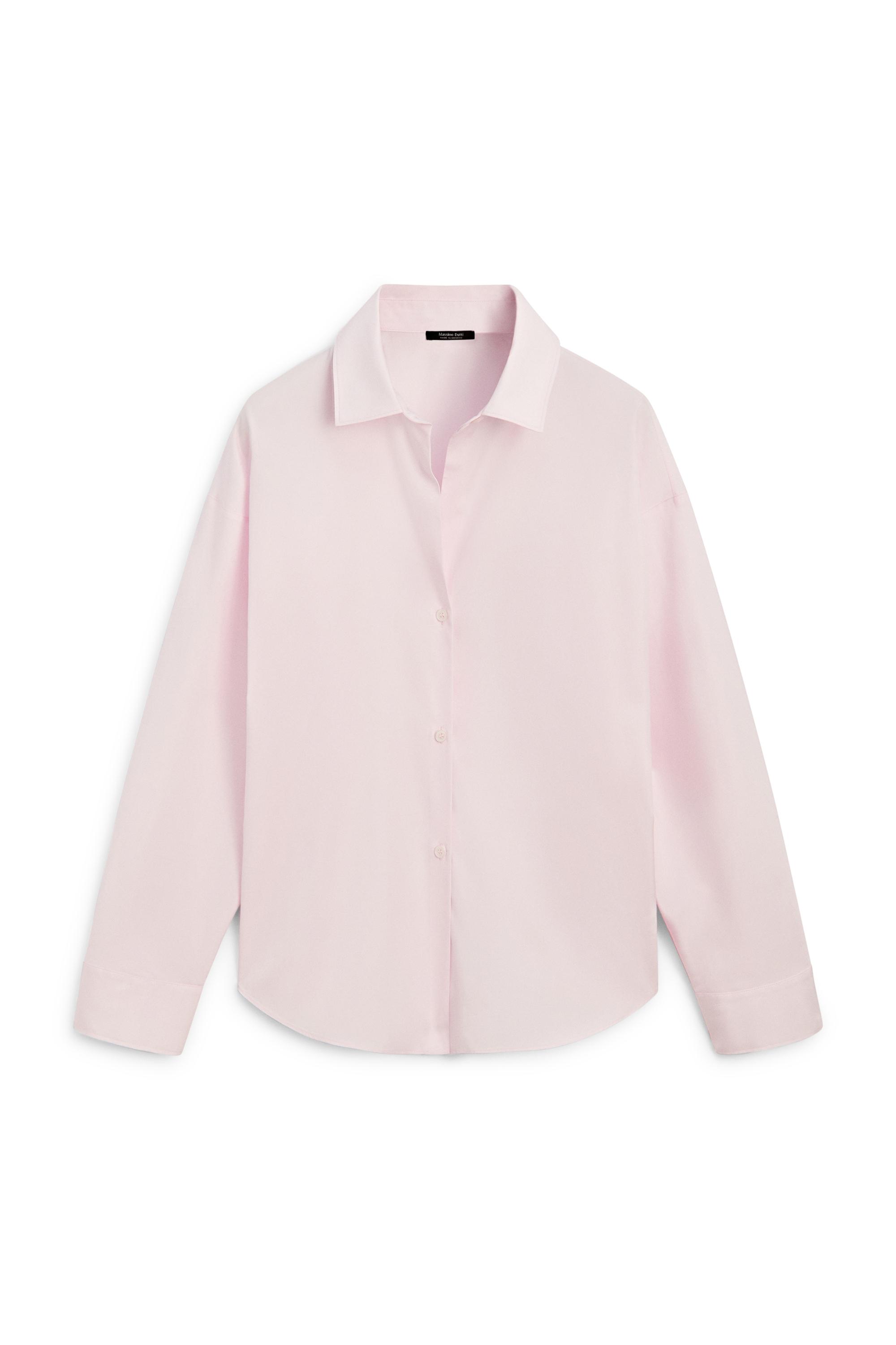 Cotton poplin shirt with dart detail — PINK
