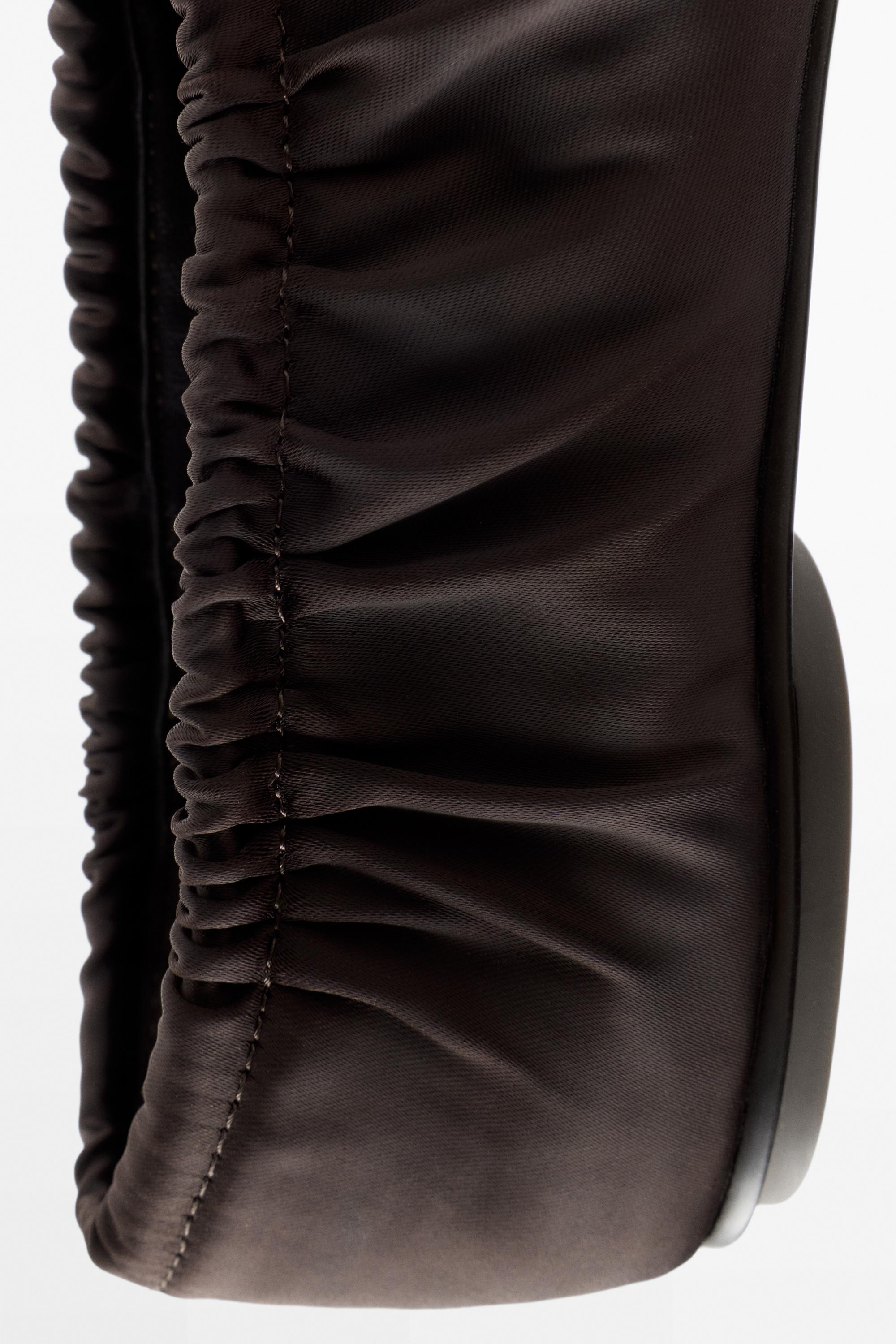 Ruched bow ballet flats — BROWN