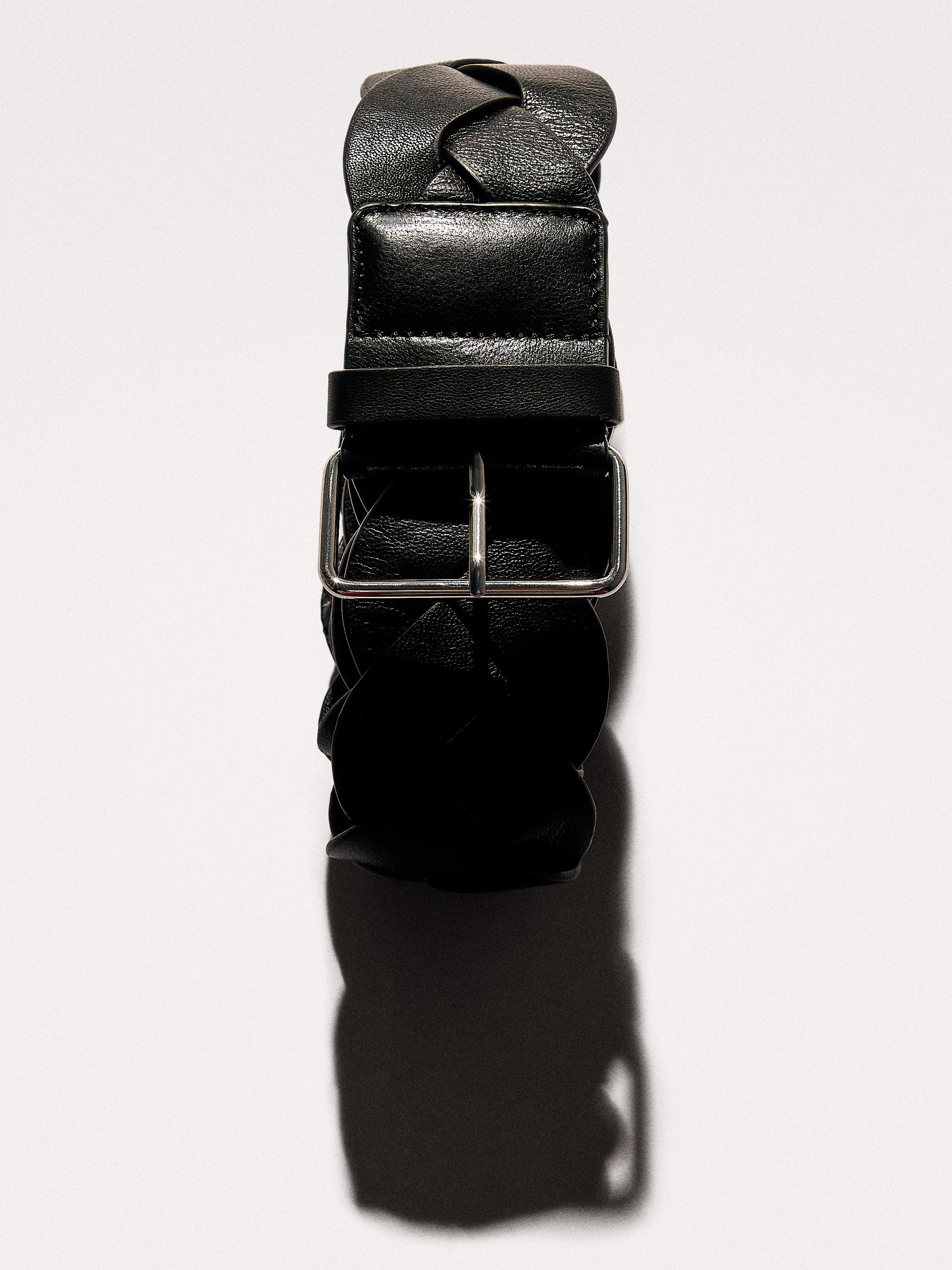 Braided nappa leather belt