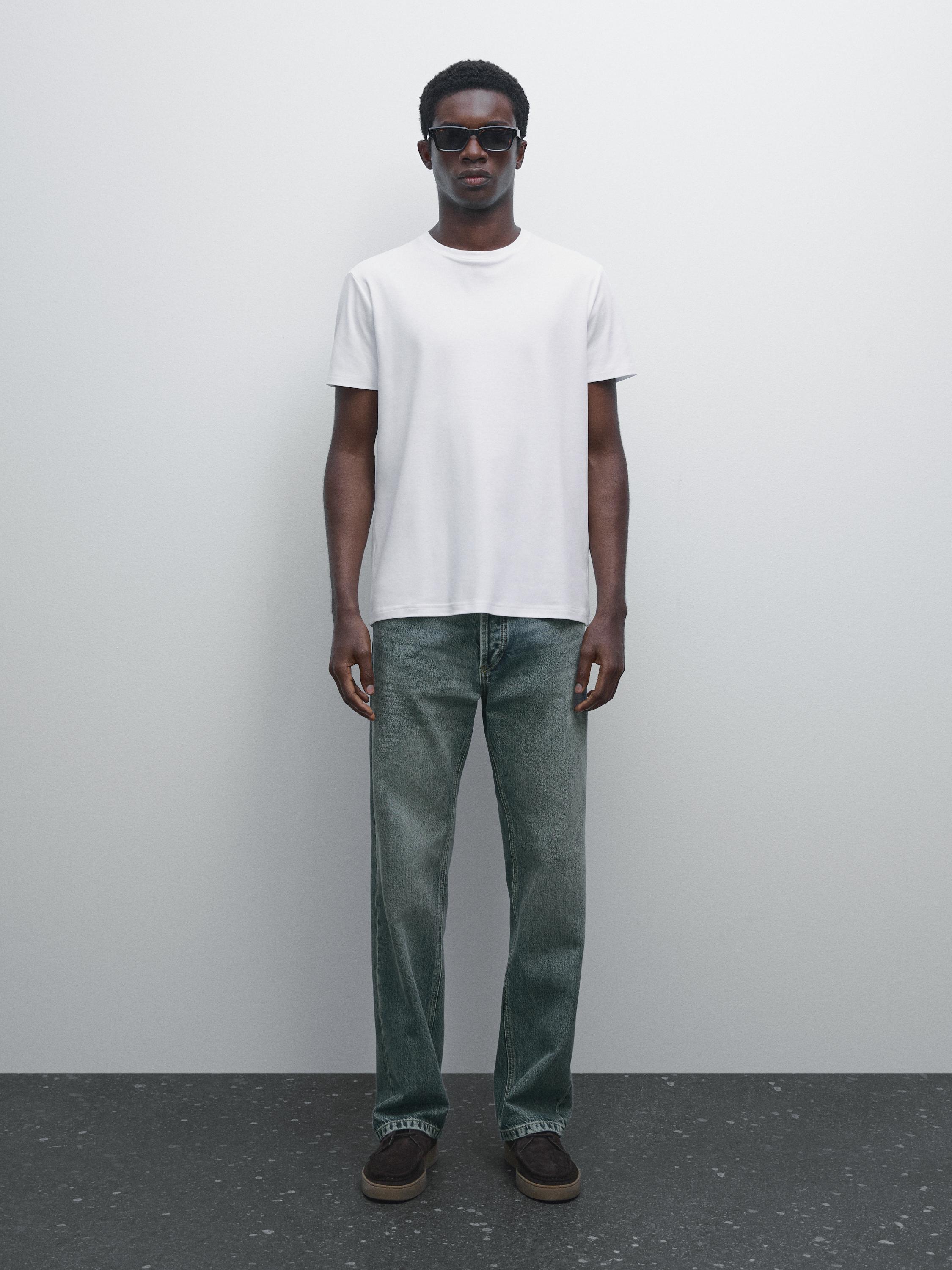 100% mercerised cotton T-shirt — WHITE