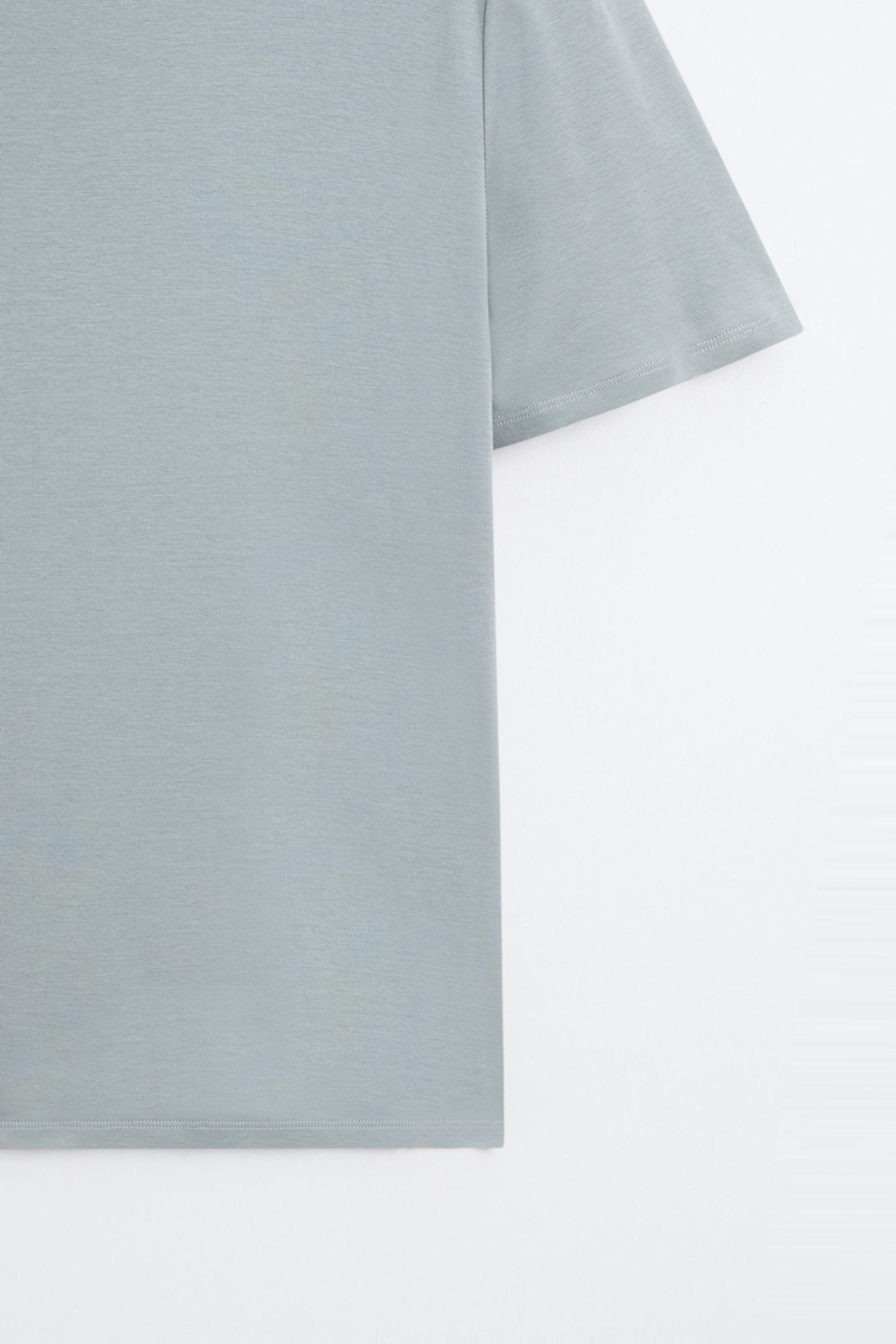 100% cotton short-sleeve T-shirt — GREY BLUE