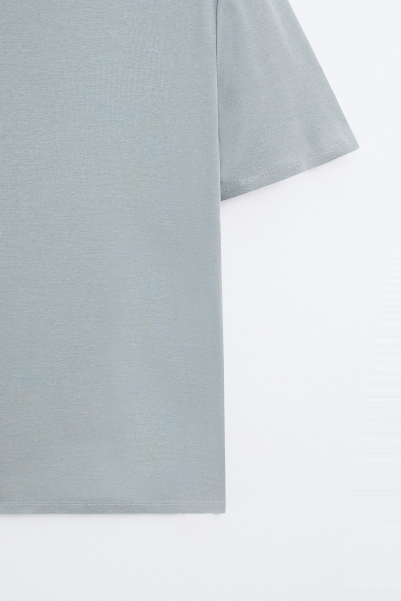 100% cotton short-sleeve T-shirt — GREY BLUE