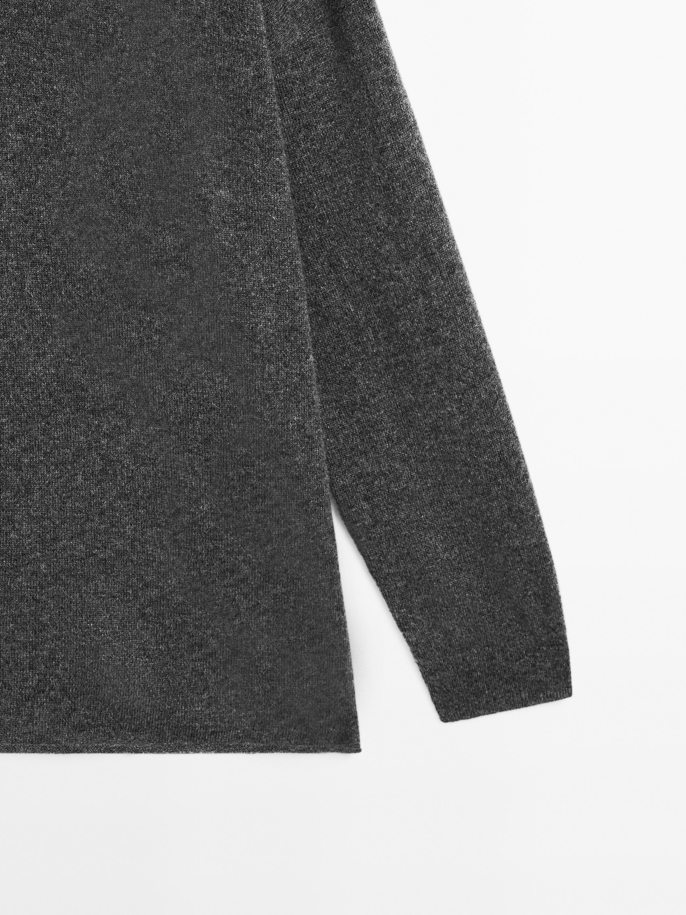 100% cashmere oversize knit sweater — MEDIUM GREY