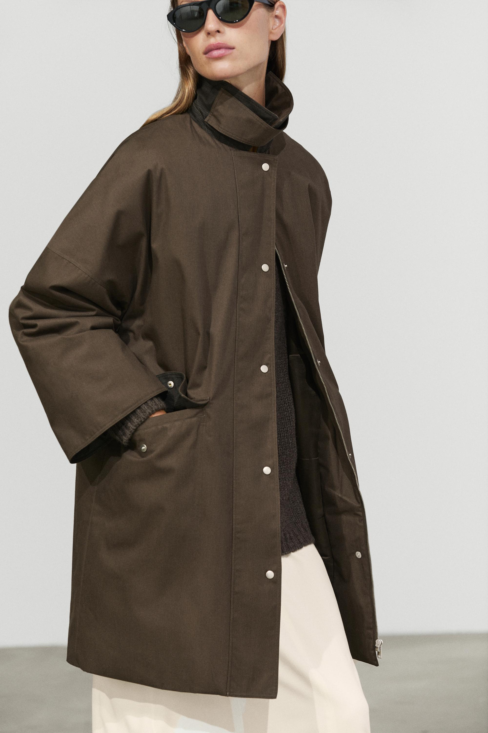 Waxed-effect parka with plaid lining - thumbnail 5