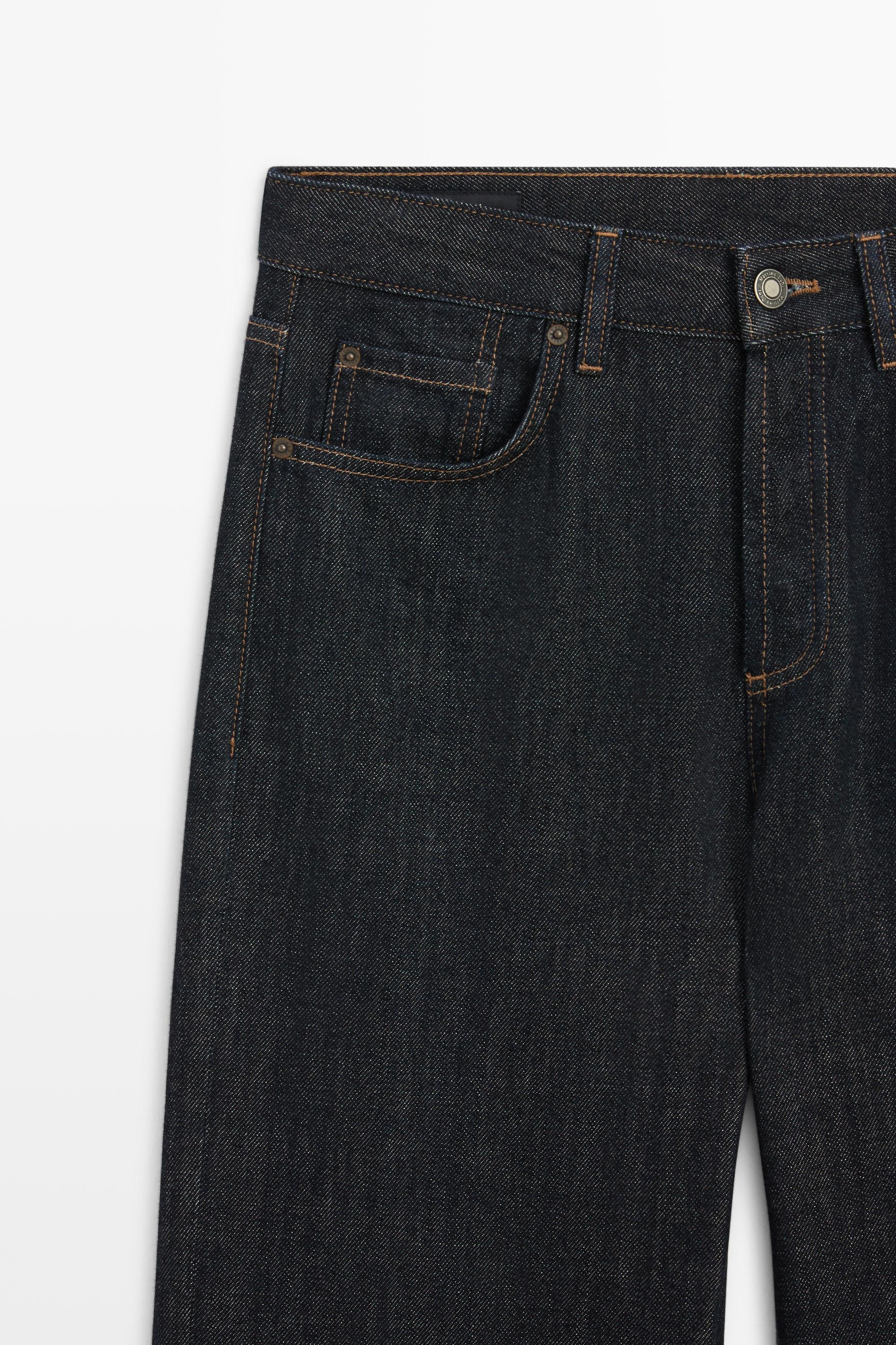 Mid-waist wide-leg jeans — DARK BLUE