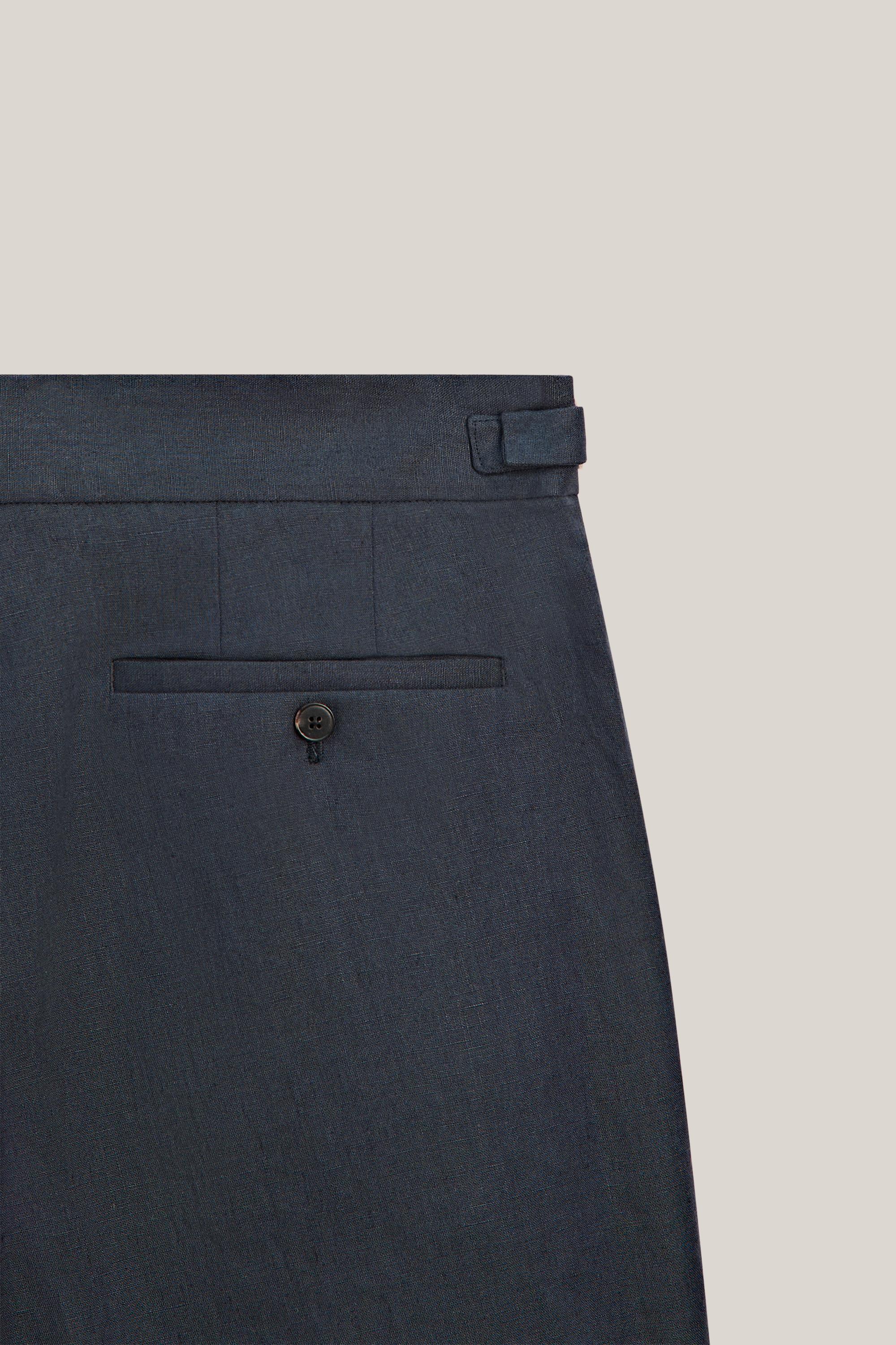 Total look darted linen Bermuda shorts - LIMITED EDITION — NAVY BLUE