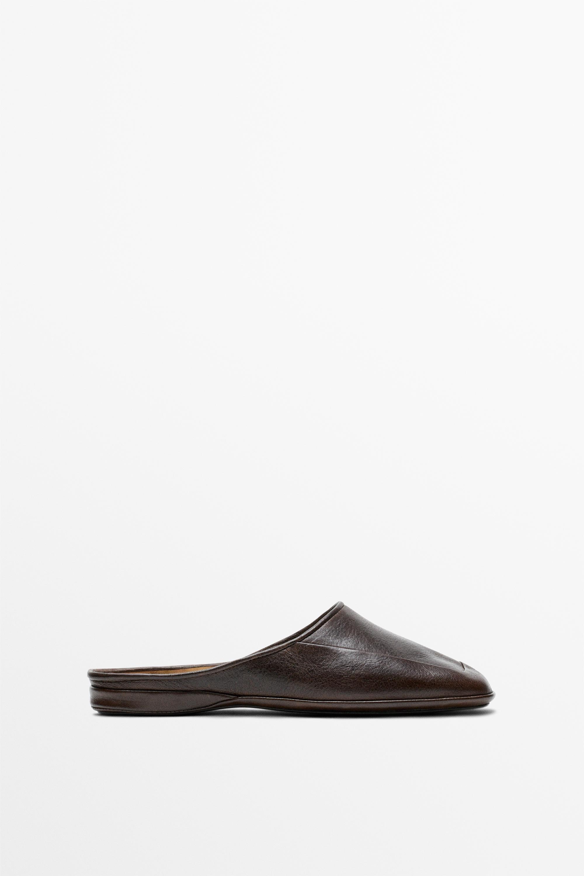 Soft leather mules - STUDIO — BROWN