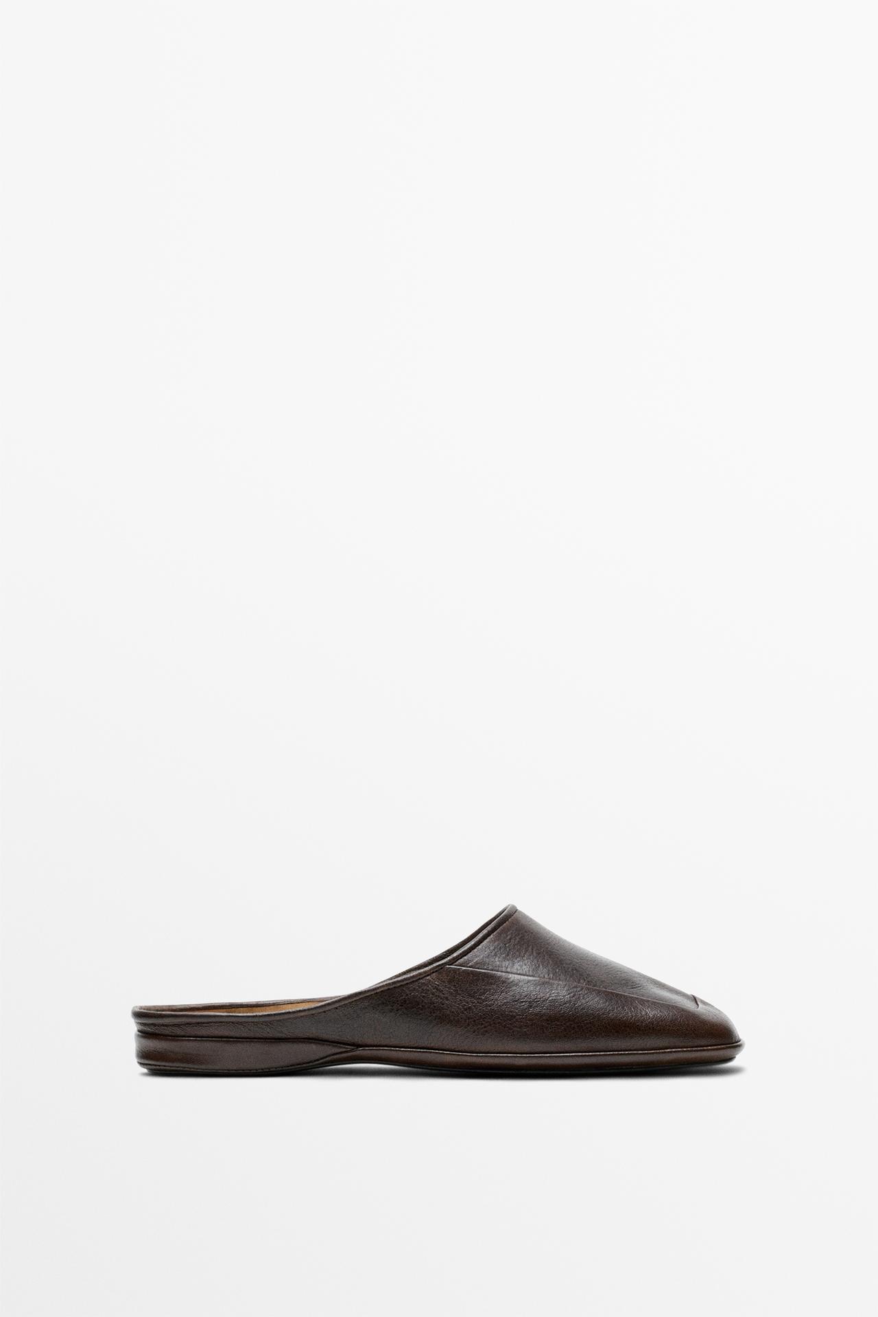 Soft leather mules - STUDIO — BROWN