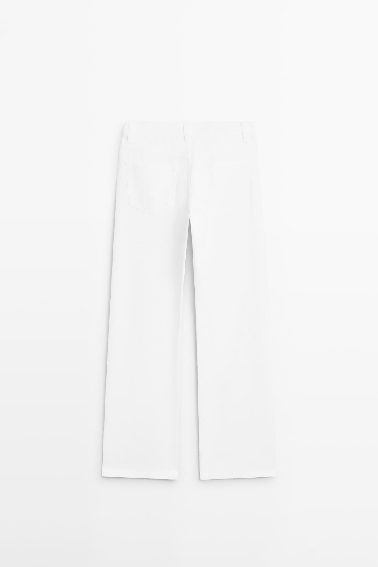 High-waist wide-leg jeans — Off white