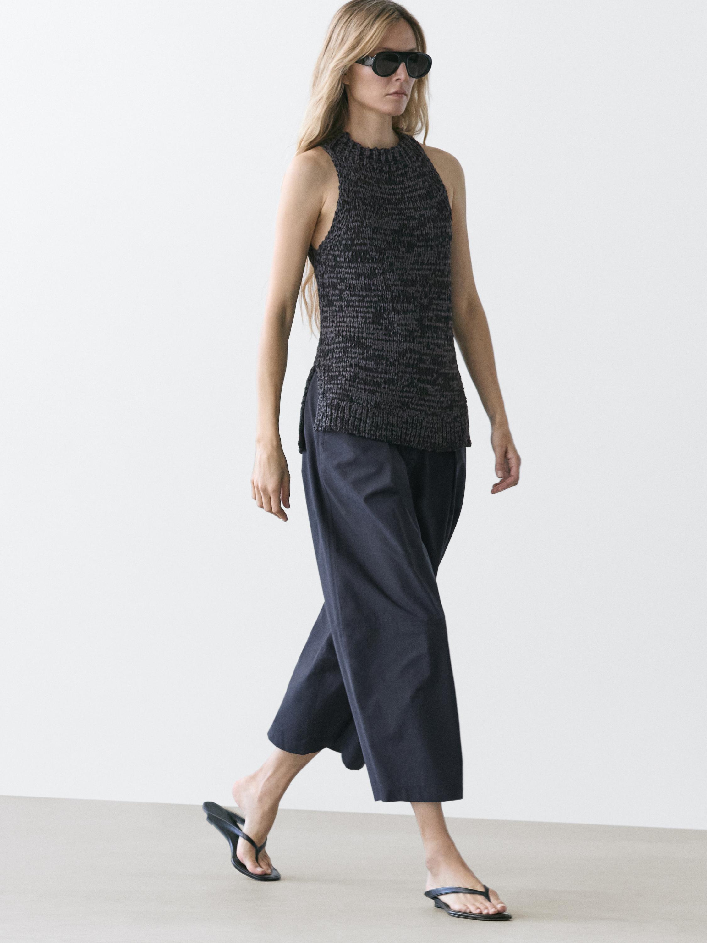 Pantalon Femme Massimo Dutti - Taille 36 - Bleu Marine Skinny - Occasion Très Bon état - Coupe Slim Sculptante