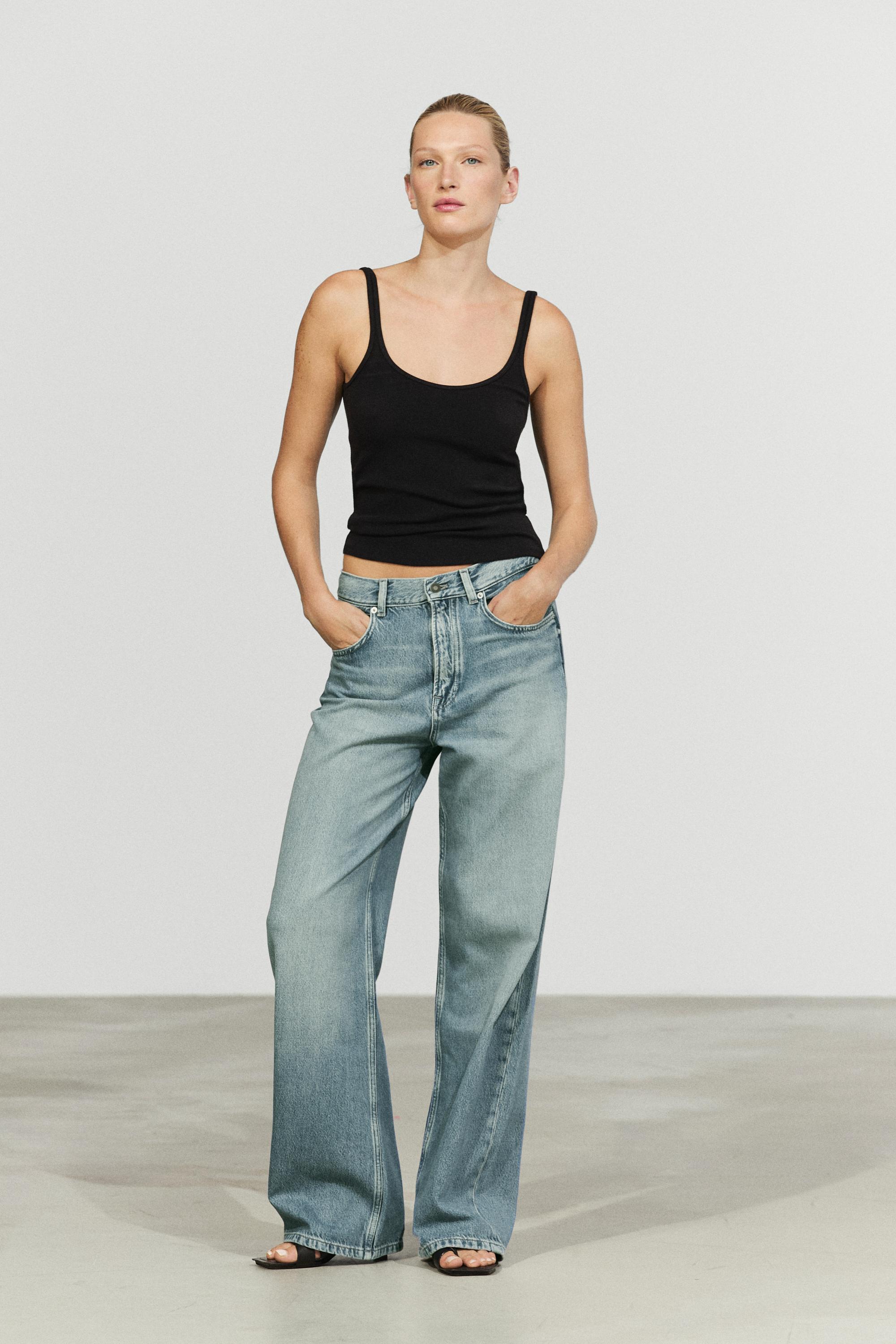 High-waist wide-leg jeans — BLUE