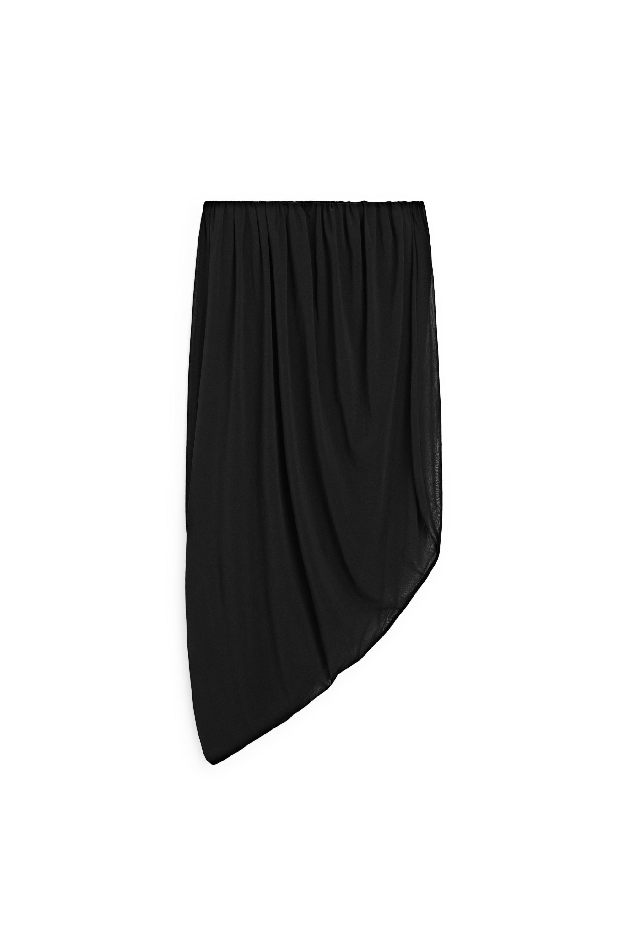 Strapless flowing top — BLACK