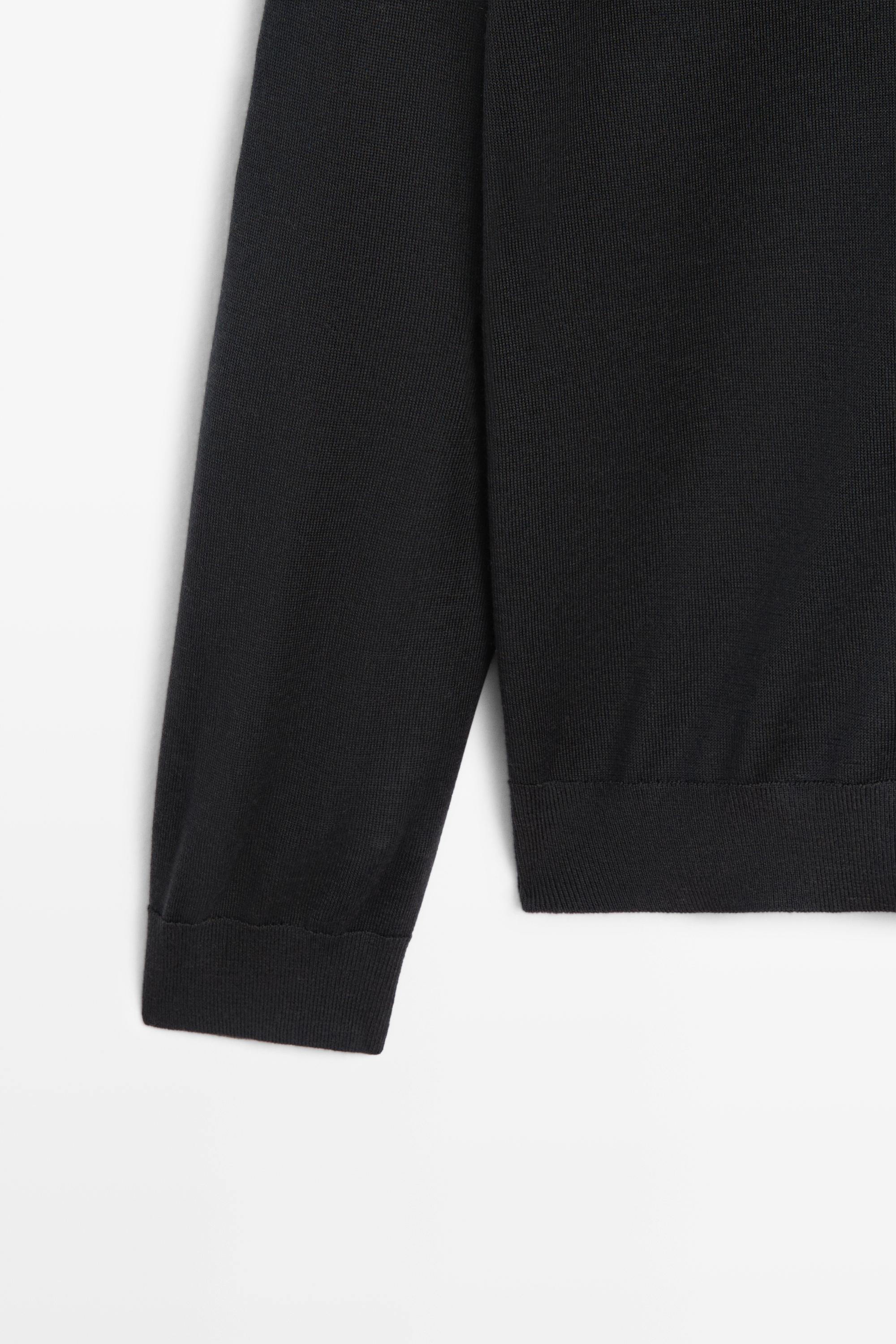 100% merino wool knit round neck sweater — Greyish green