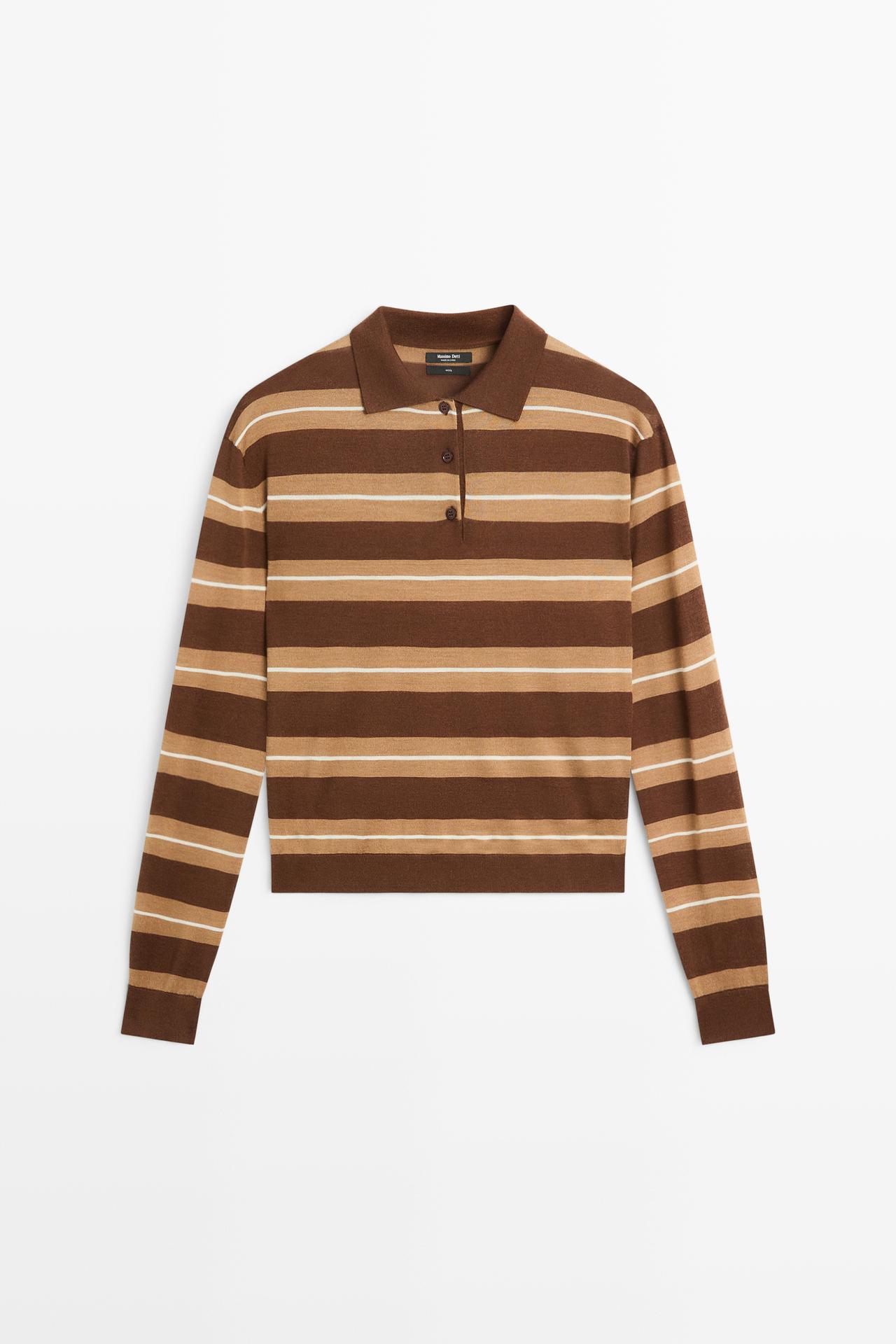 Striped polo sweater — TOFFEE