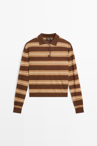 Striped polo sweater — TOFFEE 2