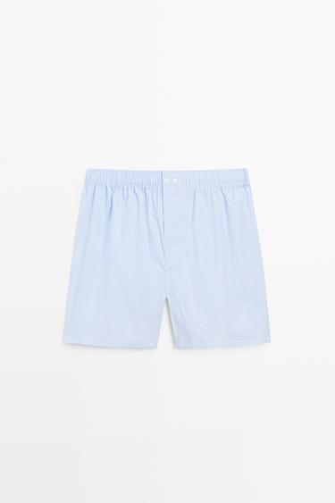 100% cotton micro-check boxers — SKY BLUE 1