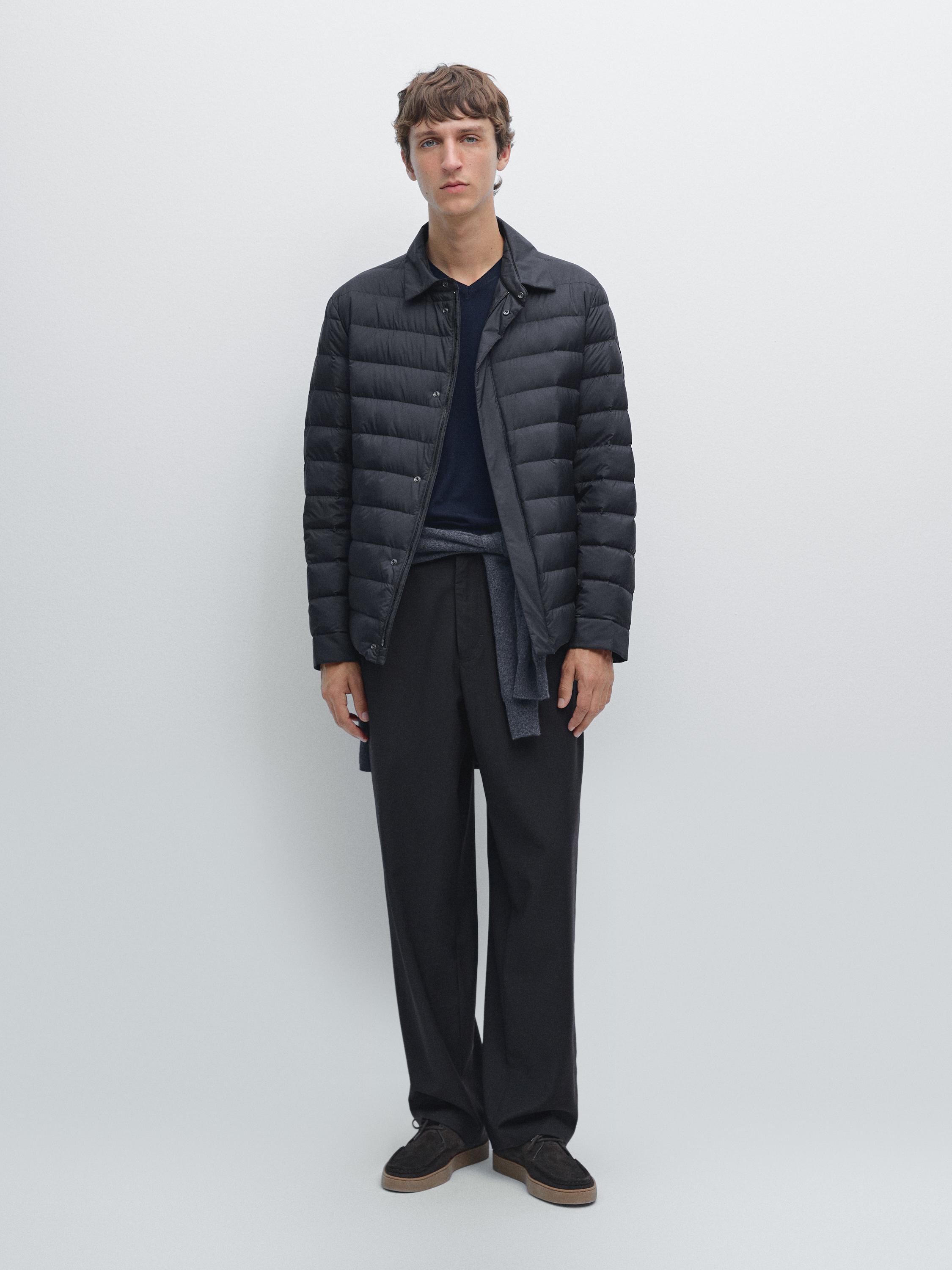 Water-repellent ultra lightweight down blend jacket