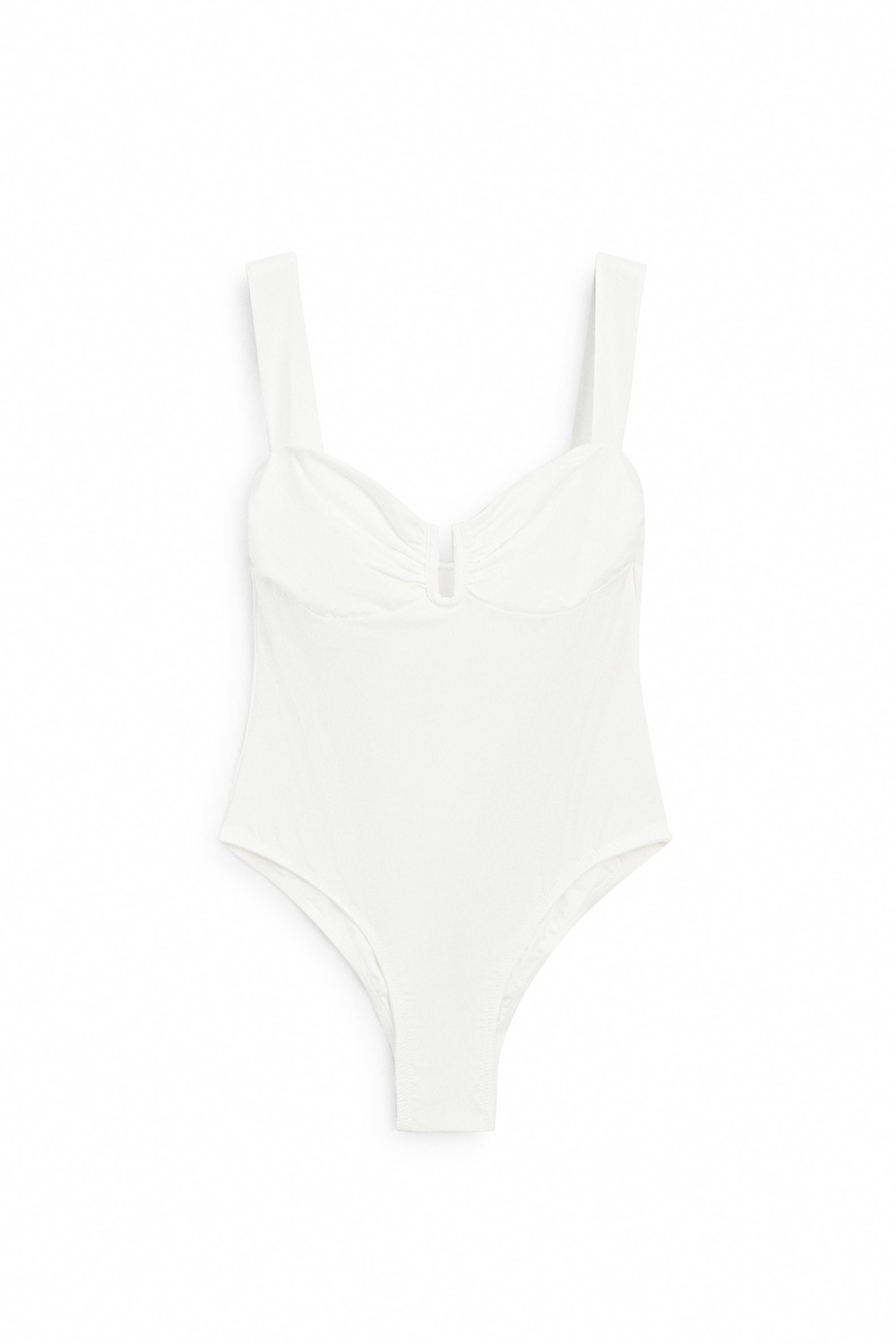 Swimsuit with gathered detail — Off white