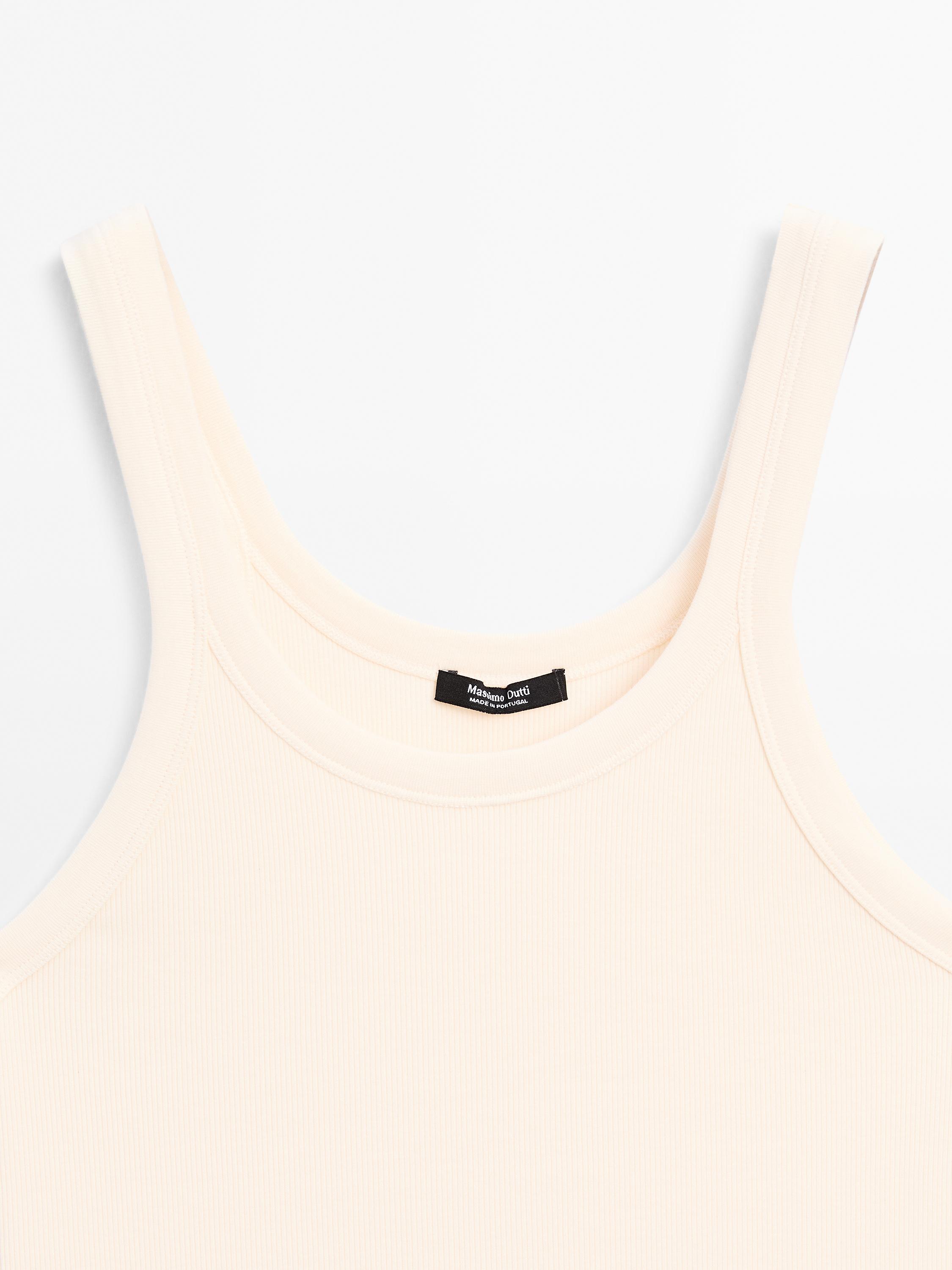 Cotton blend round neck top
