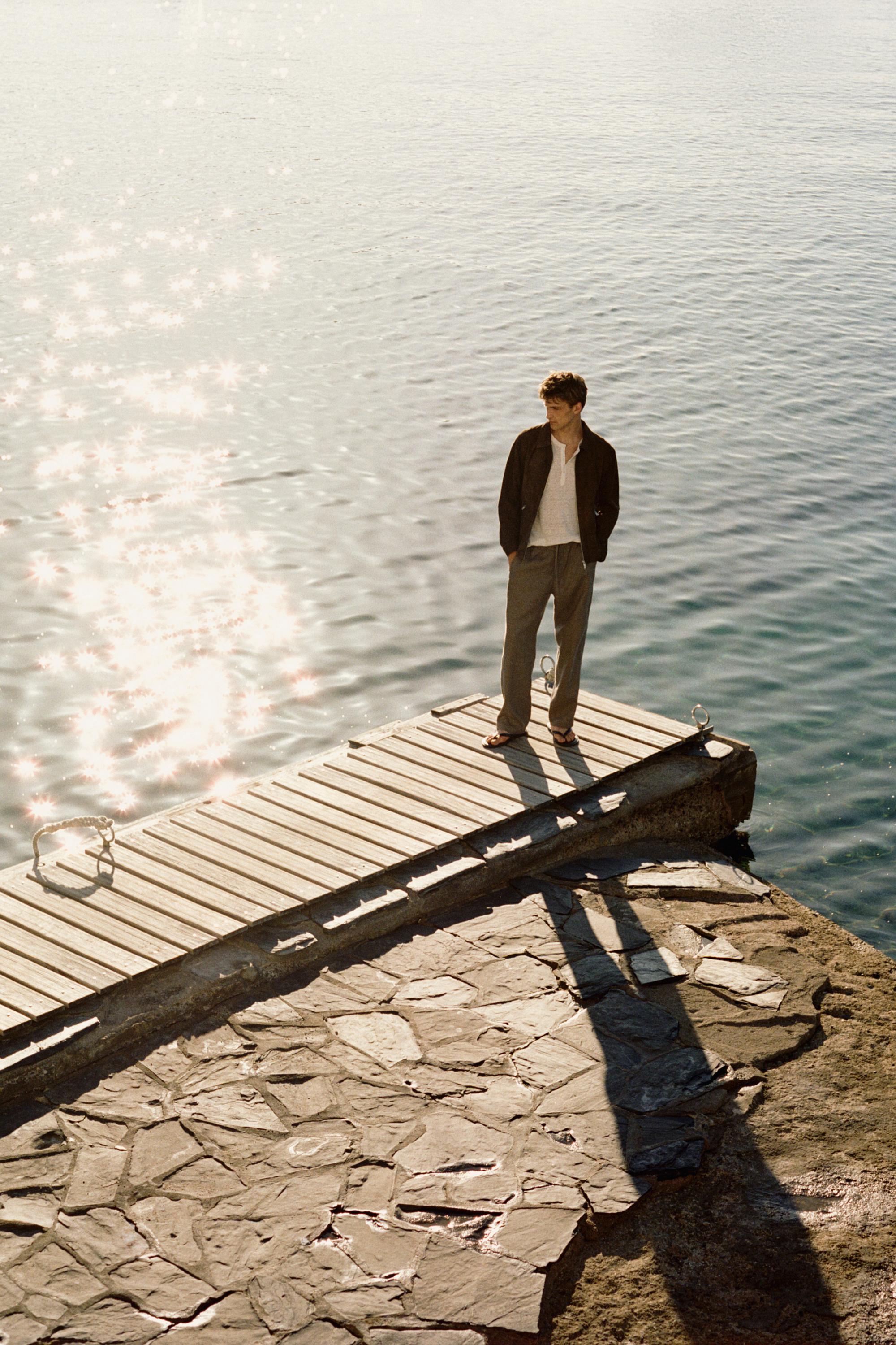 100% linen relaxed fit pants — MINK