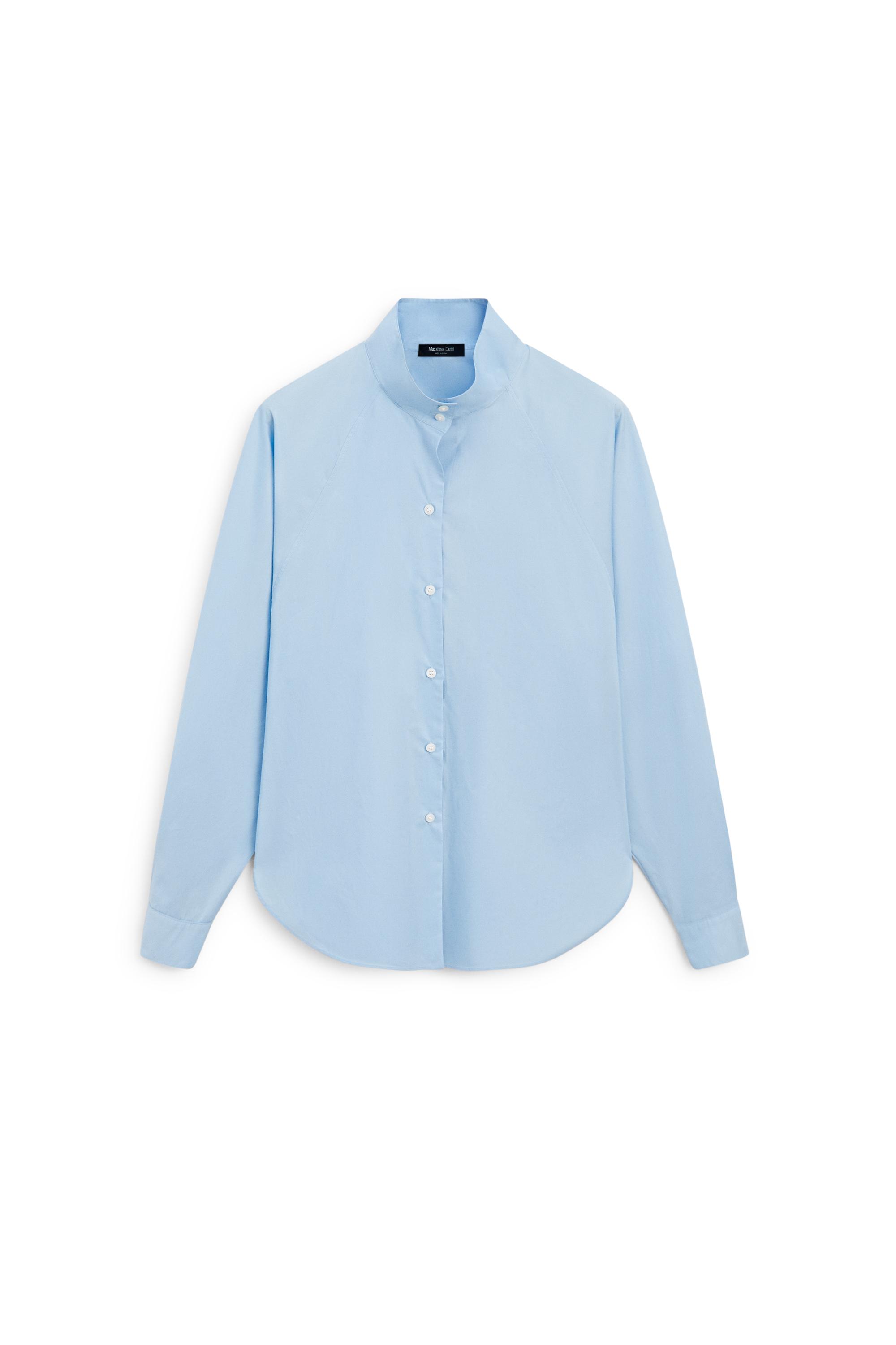 Poplin shirt with collar detail — SKY BLUE