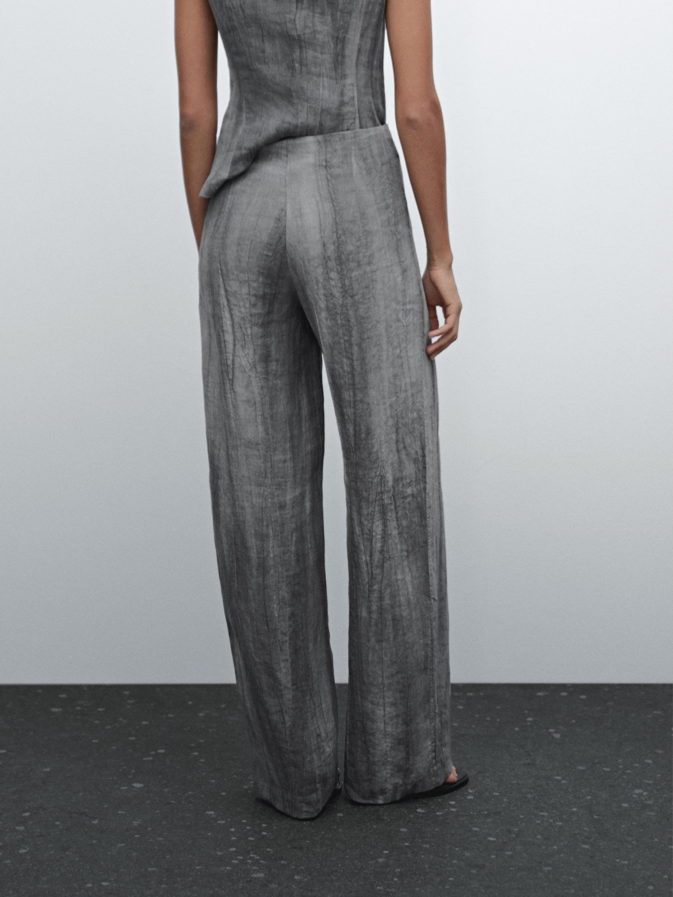 Pleated trousers 100% linen