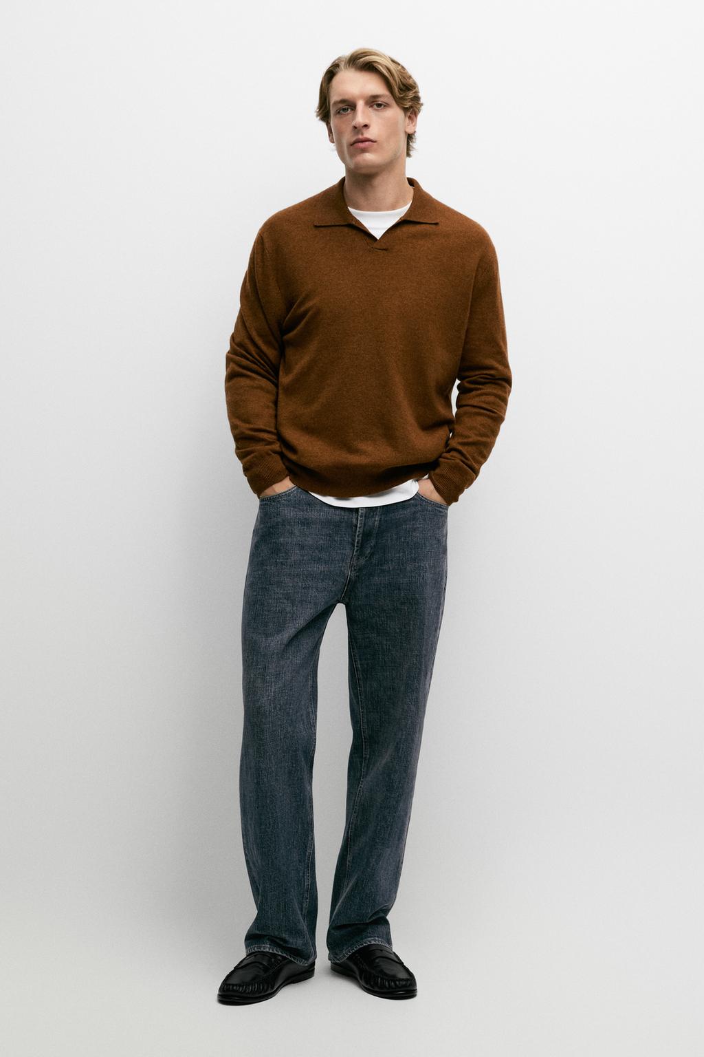 Massimo Dutti Yun qarışıqlı trikotaj polo sviter