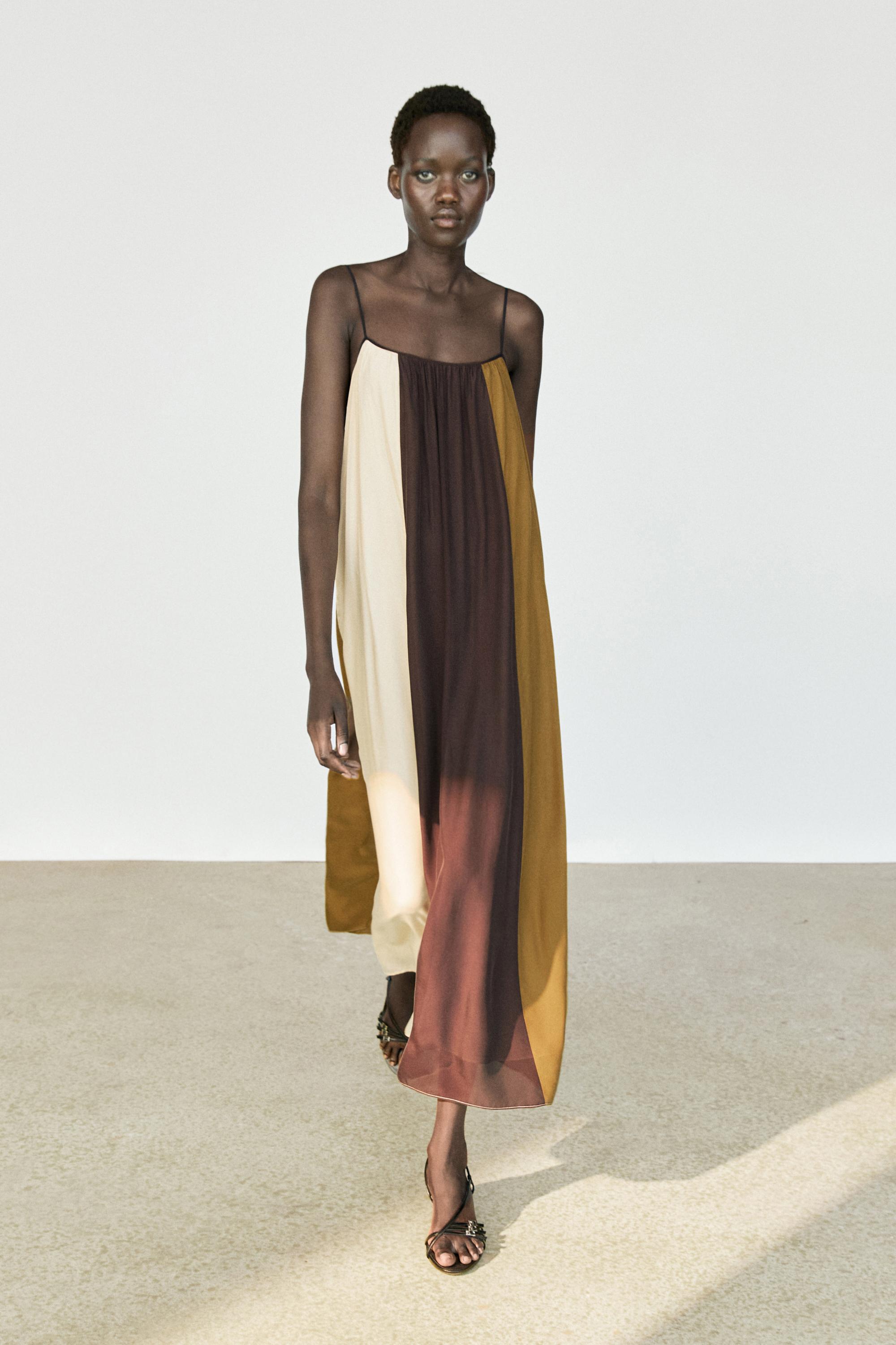 Robe midi fluide à bretelles