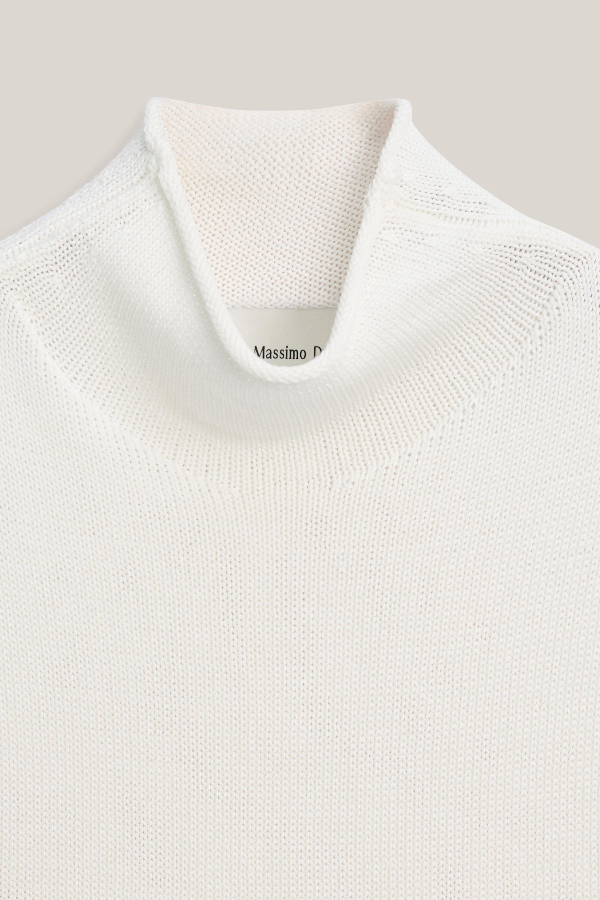 Knit cotton and silk mock turtleneck top - LIMITED EDITION — CREAM